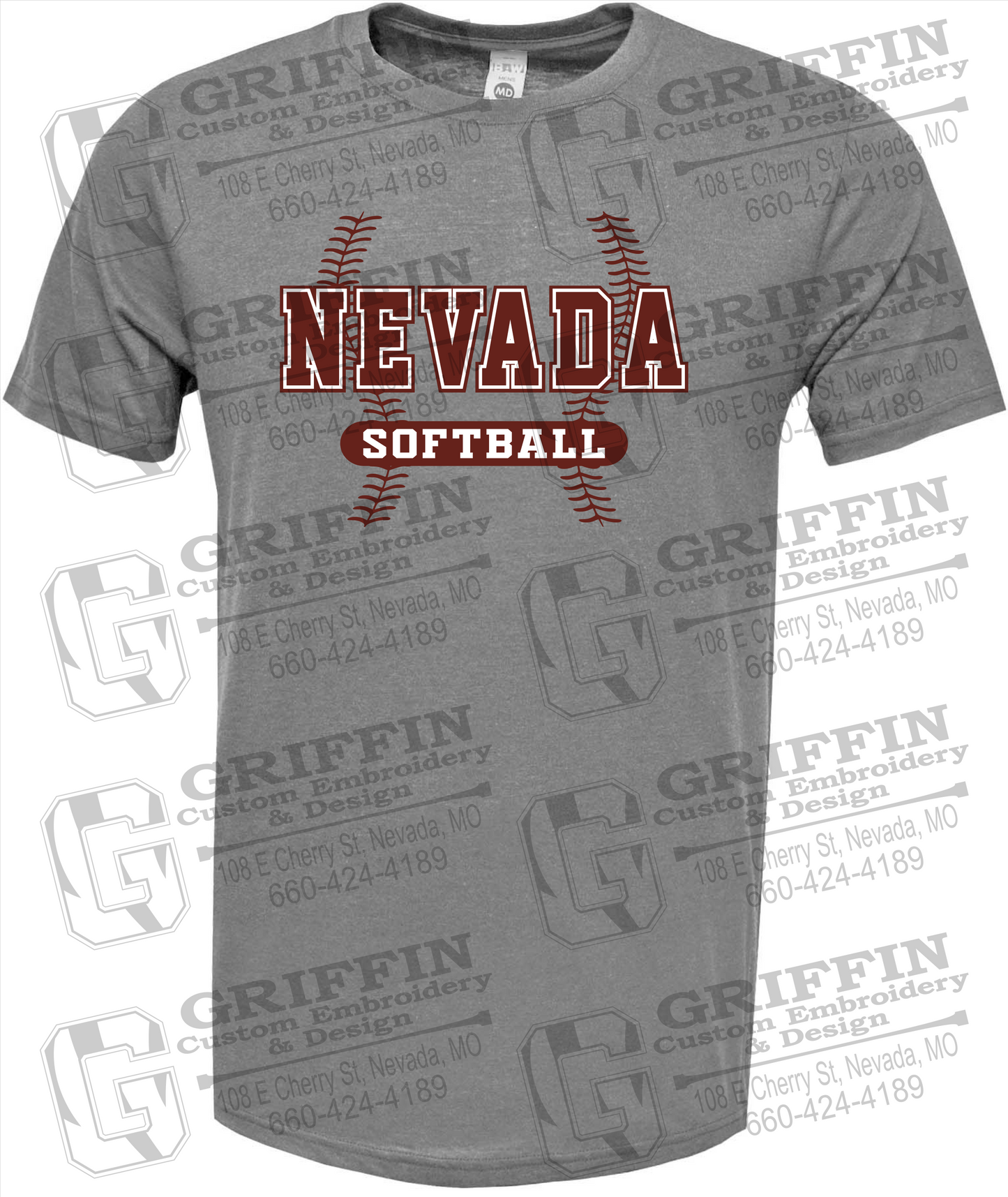 Soft-Tek Short Sleeve T-Shirt - Softball - Nevada Tigers 24-E