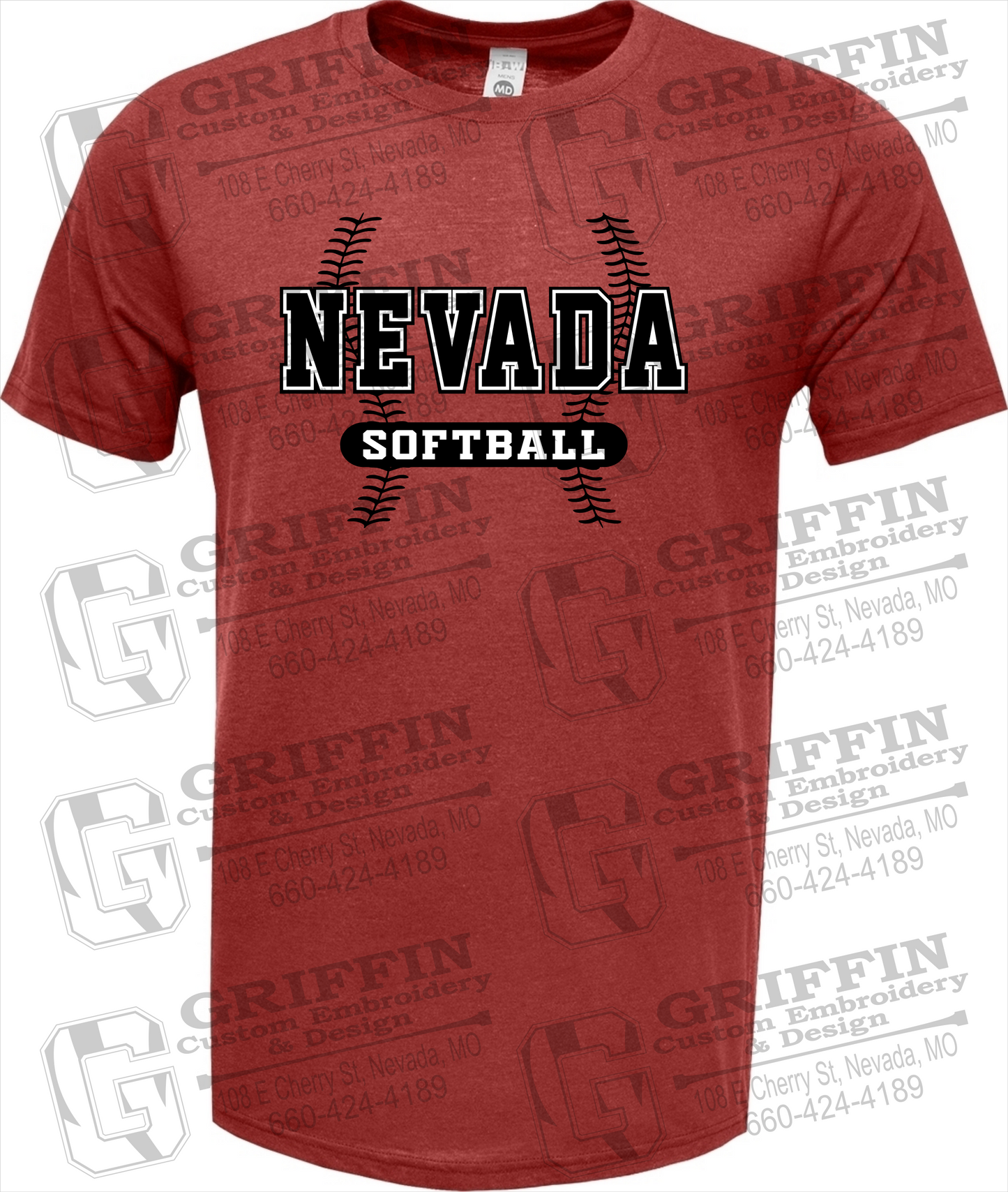 Soft-Tek Short Sleeve T-Shirt - Softball - Nevada Tigers 24-E