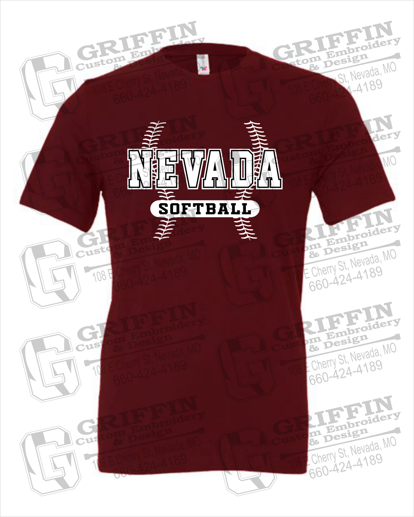 Nevada Tigers 24-E 100% Cotton Short Sleeve T-Shirt - Softball