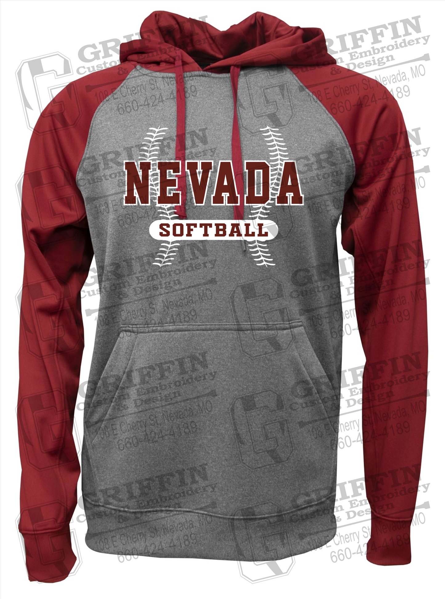 Performance Fleece Raglan Hoodie - Softball - Nevada Tigers 24-E