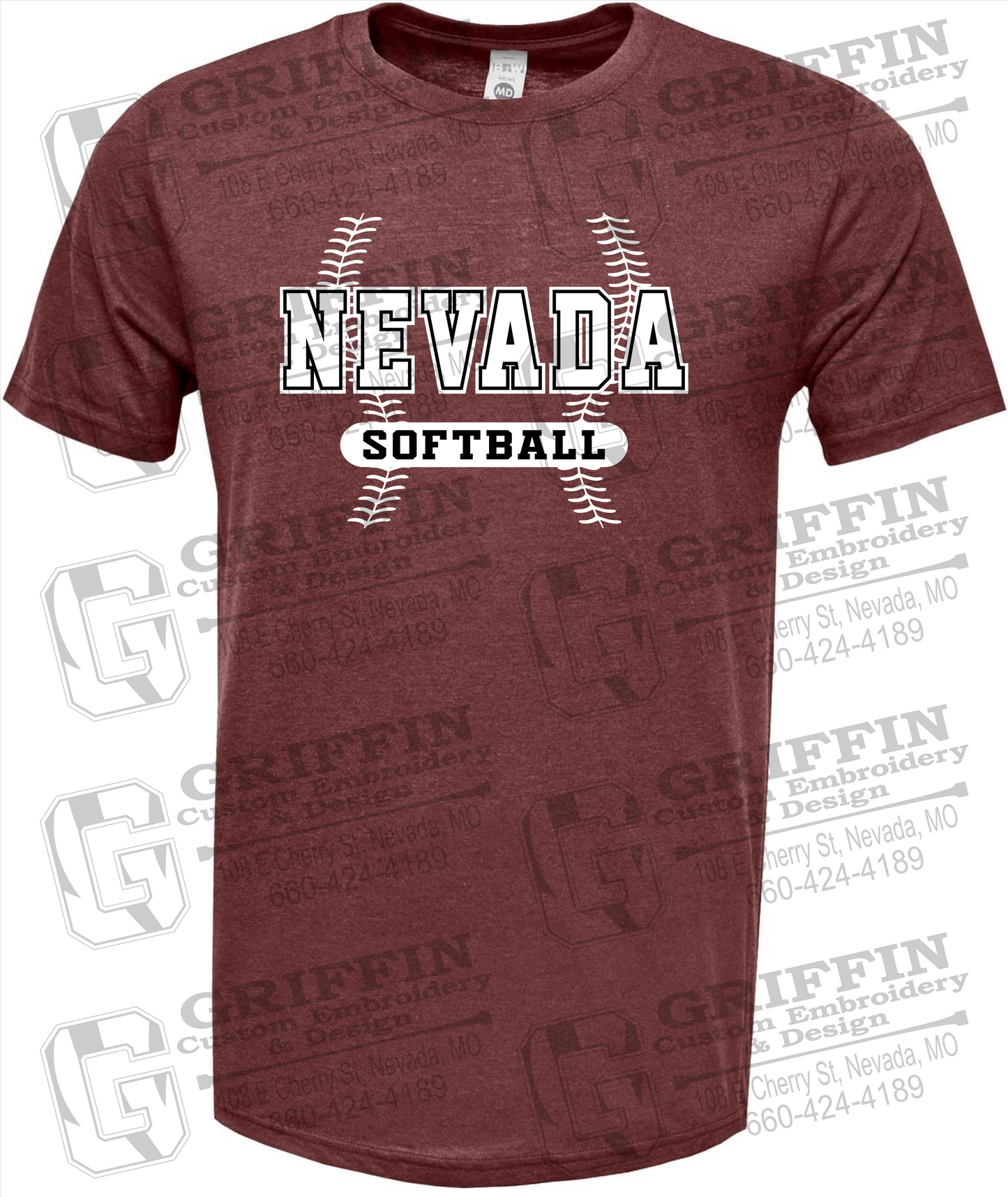 Soft-Tek Short Sleeve T-Shirt - Softball - Nevada Tigers 24-E