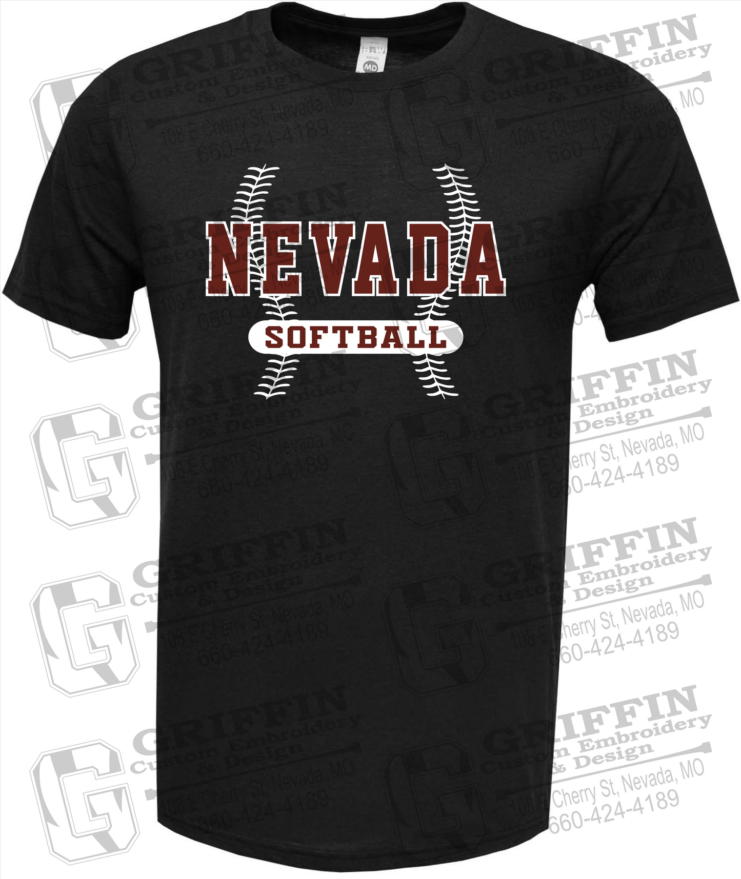Soft-Tek Short Sleeve T-Shirt - Softball - Nevada Tigers 24-E