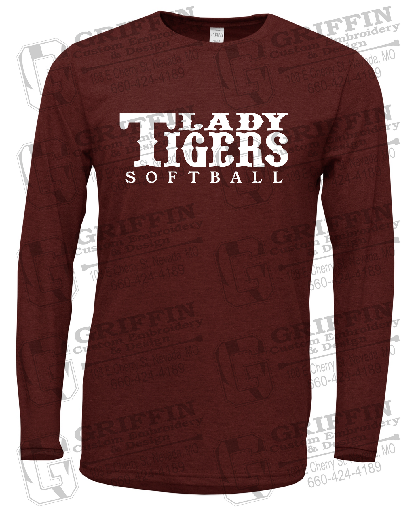 Soft-Tek Long Sleeve T-Shirt - Softball - Nevada Tigers 24-F