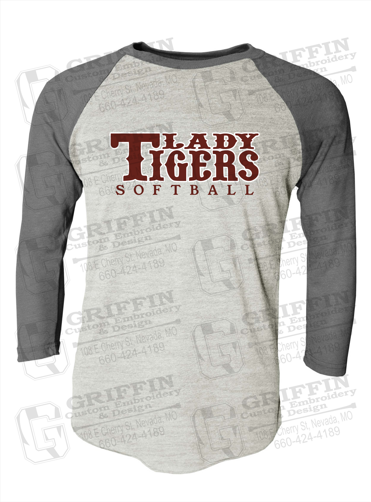 Tri-Blend Raglan Sleeve T-Shirt - Softball - Nevada Tigers 24-F