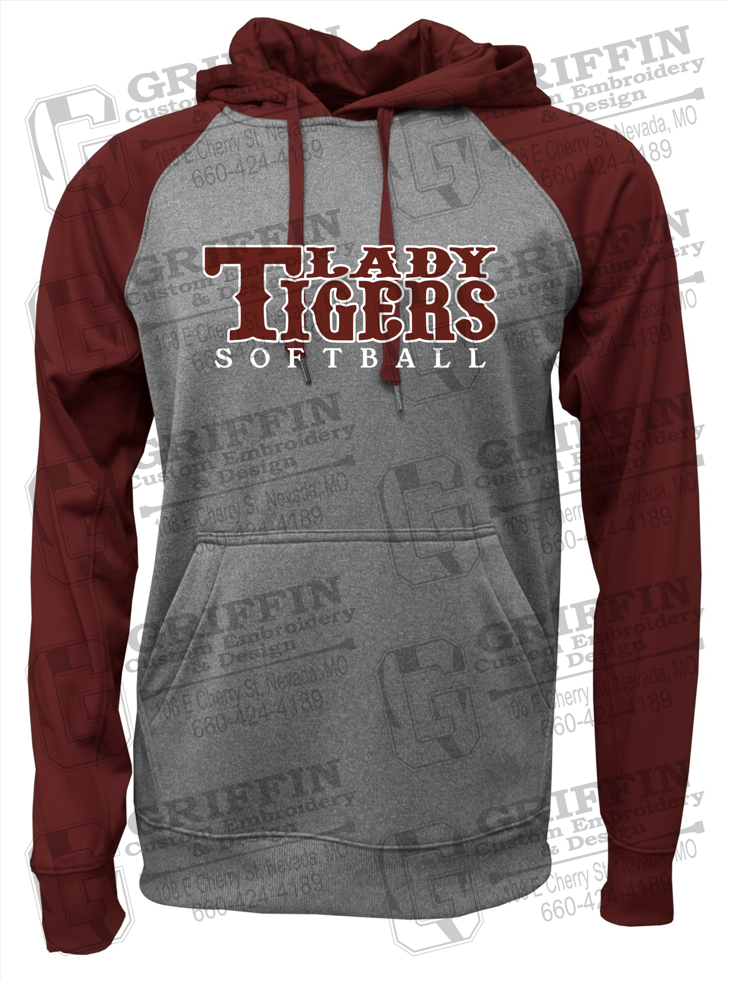 Performance Fleece Raglan Hoodie - Softball - Nevada Tigers 24-F