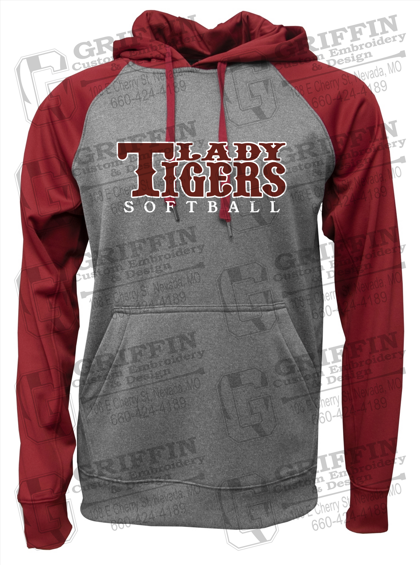 Performance Fleece Raglan Hoodie - Softball - Nevada Tigers 24-F