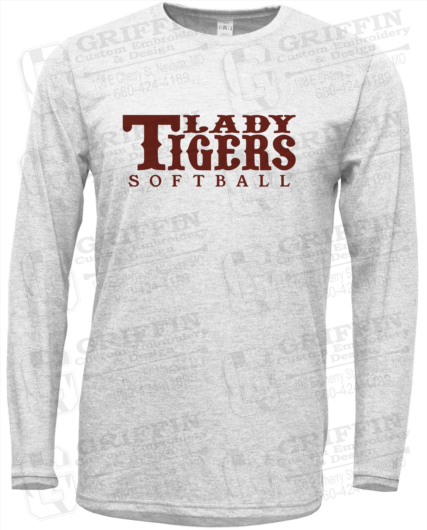 Soft-Tek Long Sleeve T-Shirt - Softball - Nevada Tigers 24-F