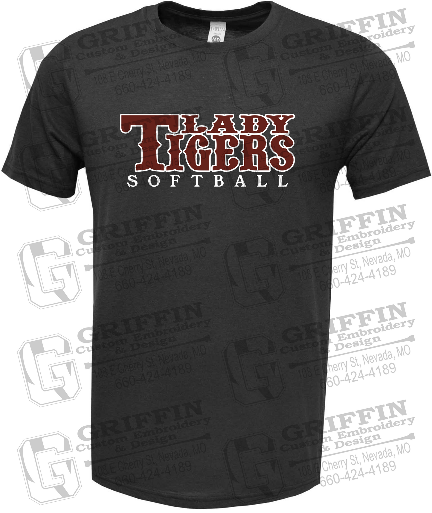 Soft-Tek Short Sleeve T-Shirt - Softball - Nevada Tigers 24-F