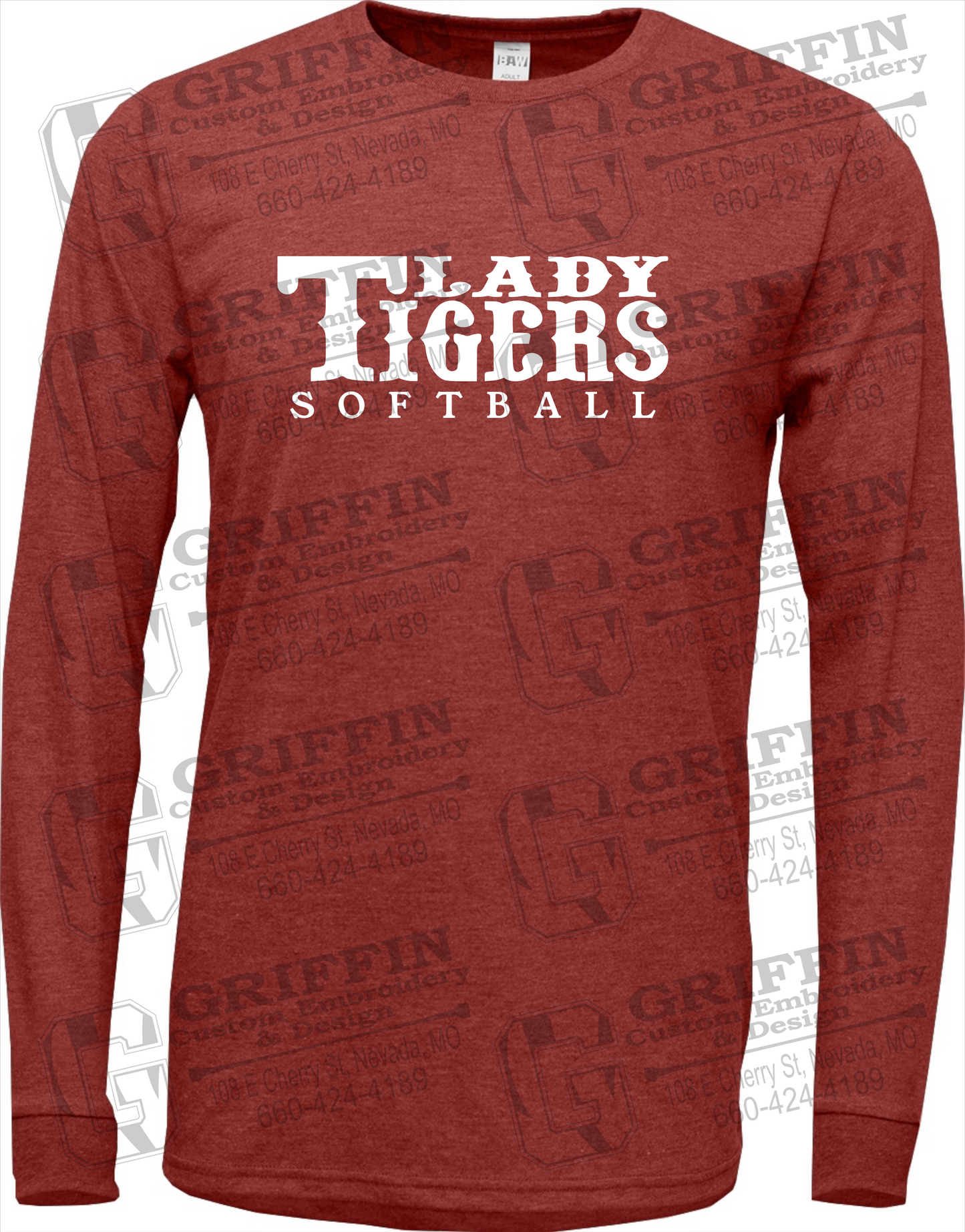 Soft-Tek Long Sleeve T-Shirt - Softball - Nevada Tigers 24-F