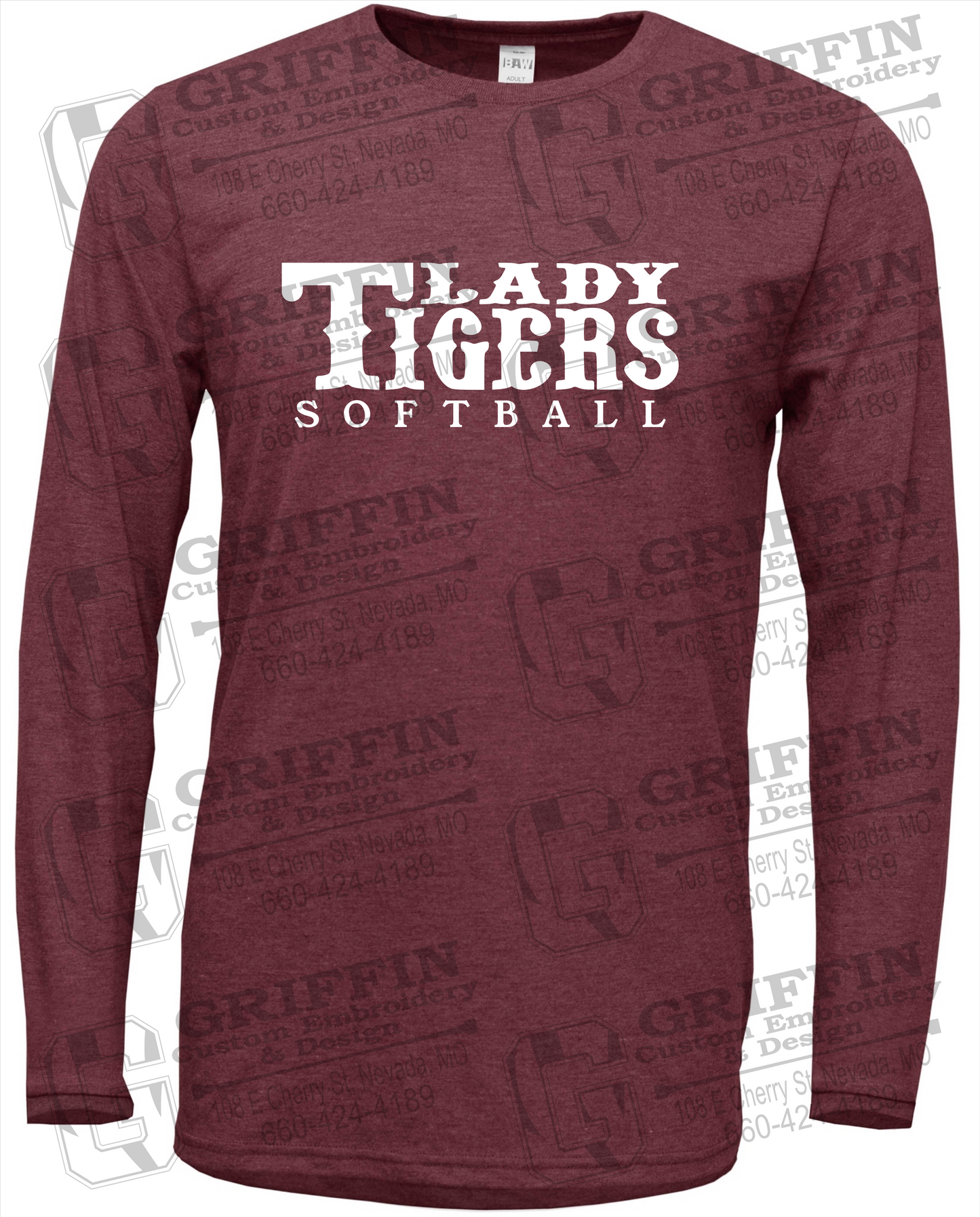 Soft-Tek Long Sleeve T-Shirt - Softball - Nevada Tigers 24-F