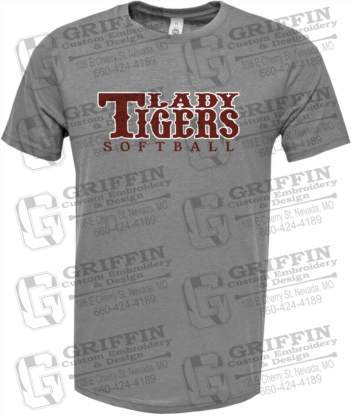 Soft-Tek Short Sleeve T-Shirt - Softball - Nevada Tigers 24-F