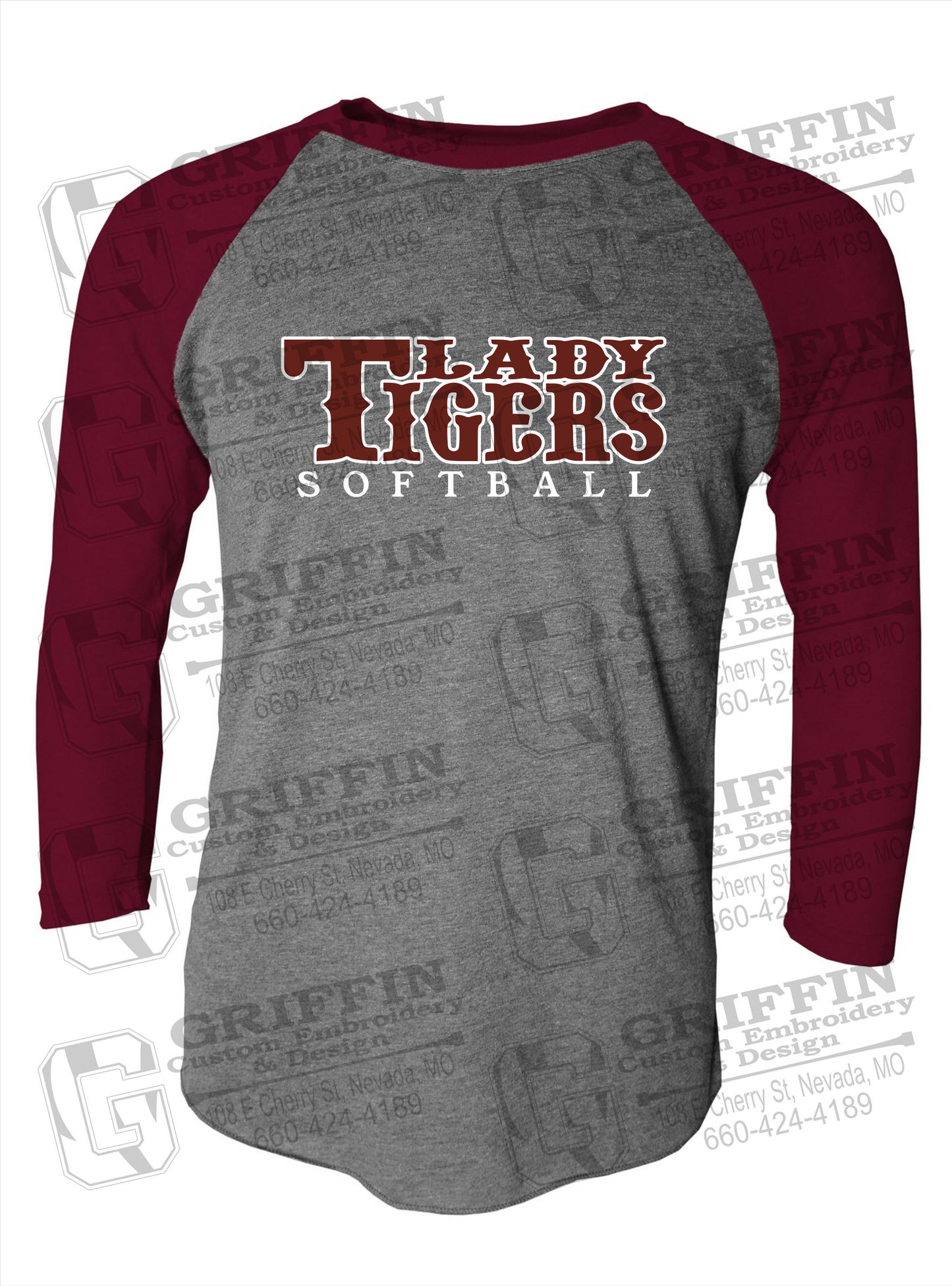 Tri-Blend Raglan Sleeve T-Shirt - Softball - Nevada Tigers 24-F