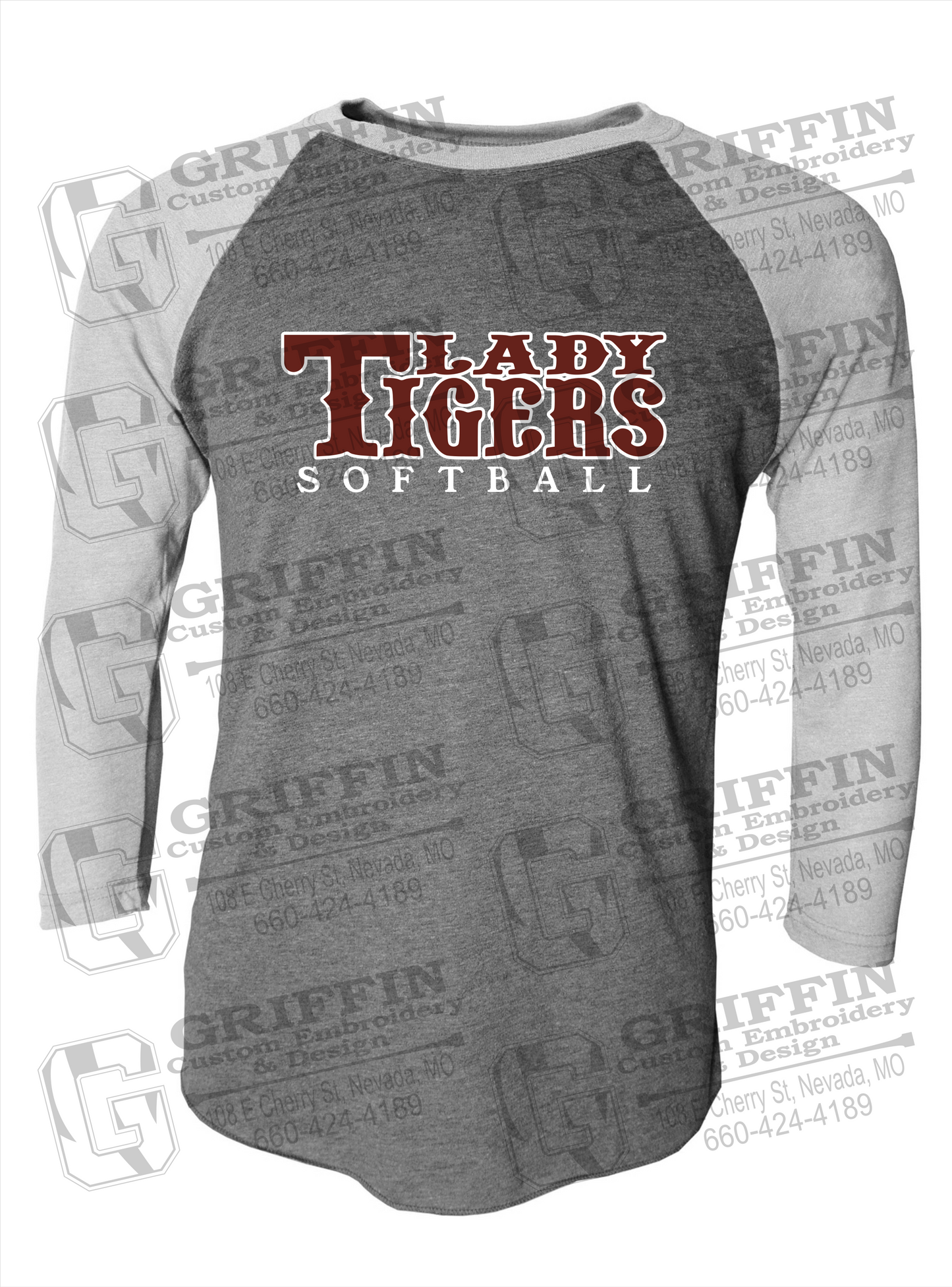 Tri-Blend Raglan Sleeve T-Shirt - Softball - Nevada Tigers 24-F