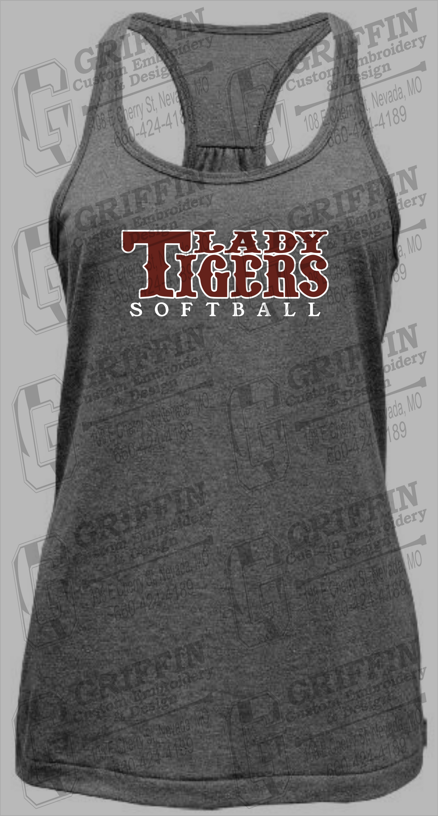 Womens Tri-Blend Tank Top - Softball - Nevada Tigers 24-F