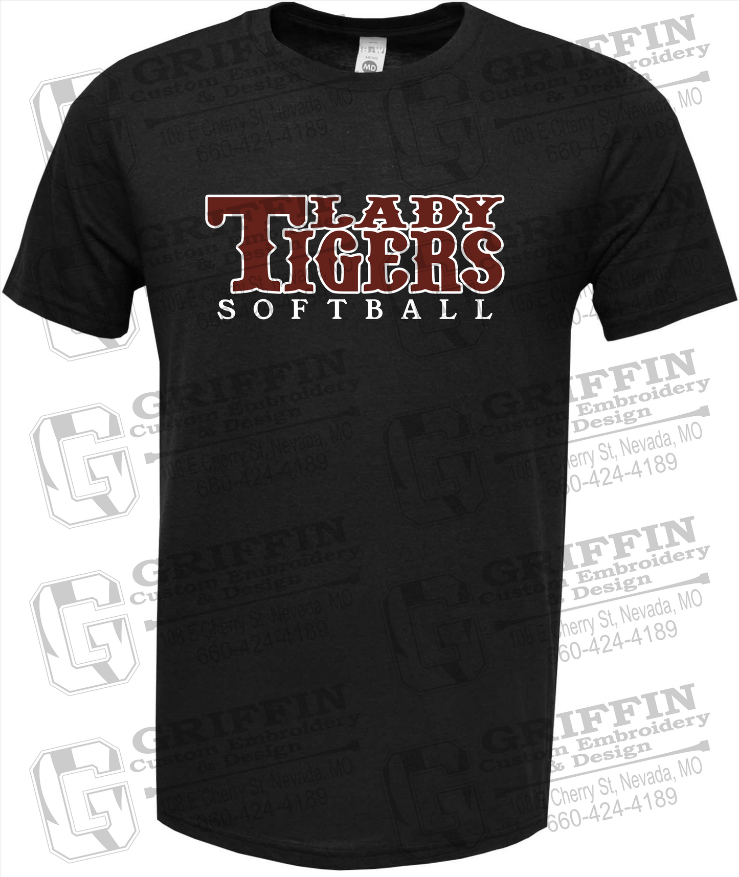 Soft-Tek Short Sleeve T-Shirt - Softball - Nevada Tigers 24-F