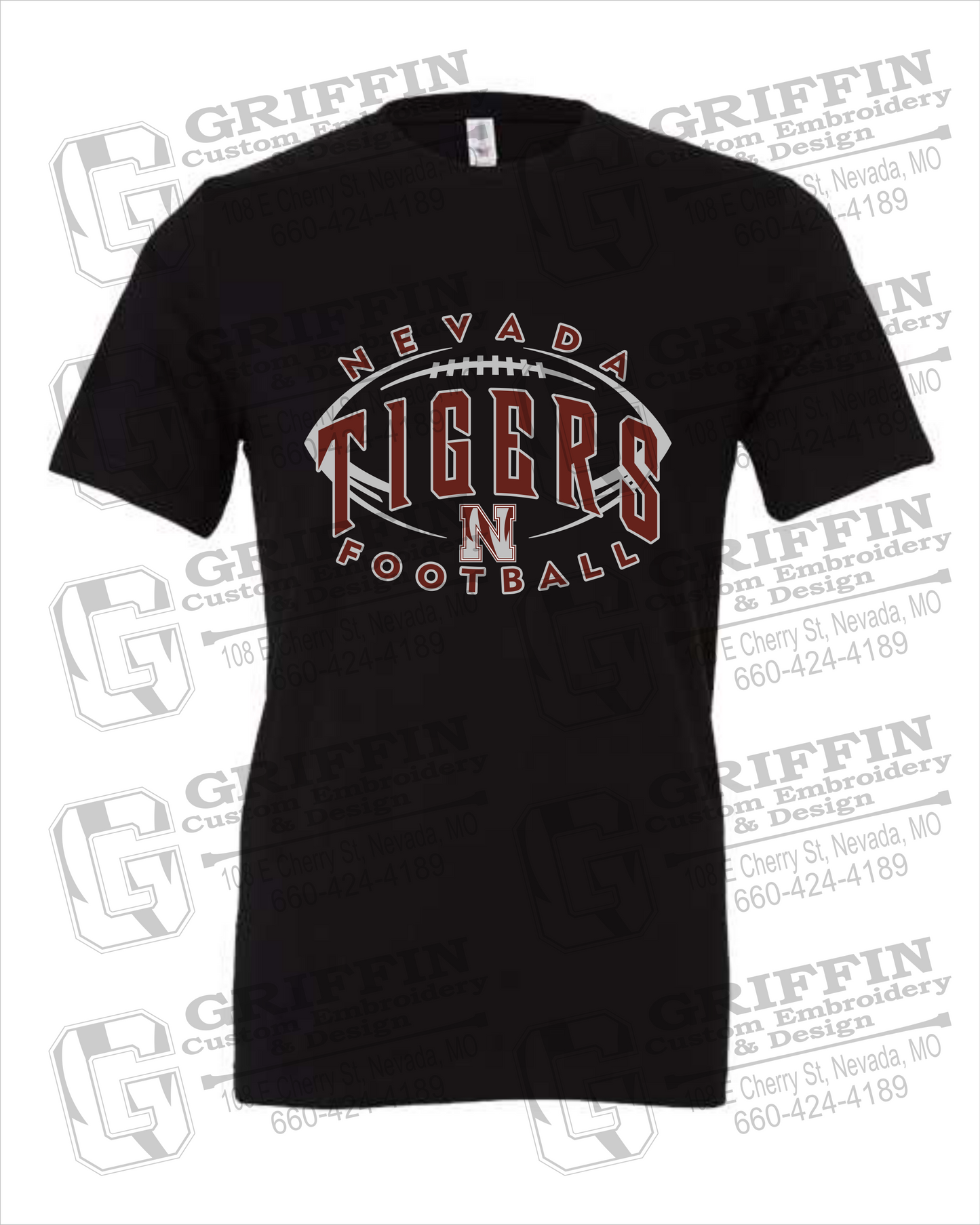 Nevada Tigers 24-G 100% Cotton Short Sleeve T-Shirt - Football