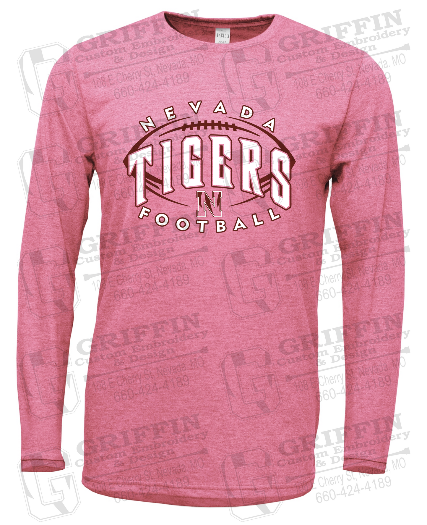 Soft-Tek Long Sleeve T-Shirt - Football - Nevada Tigers 24-G