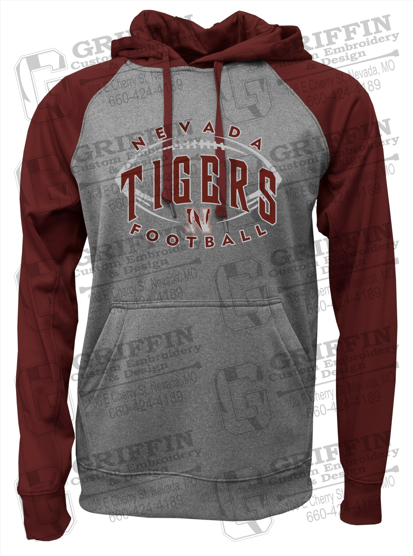 Nevada Tigers 24-G Raglan Hoodie - Football