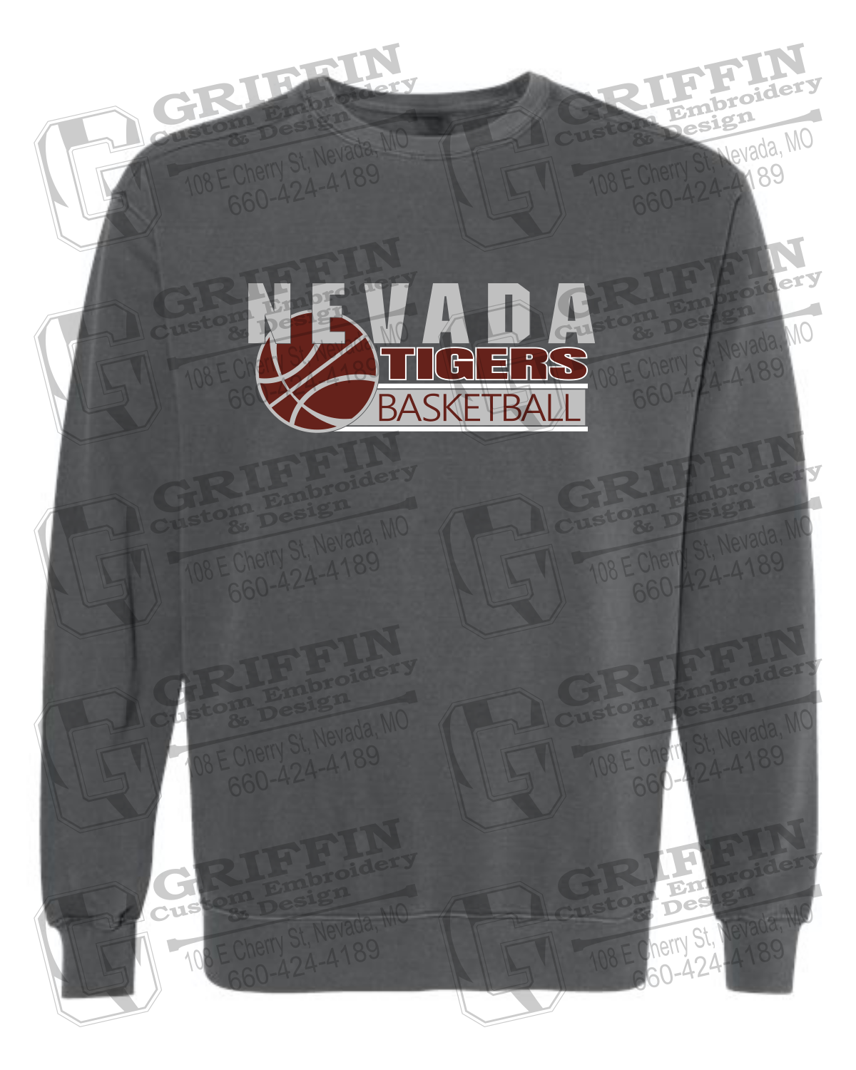 Comfort Colors Crewneck Sweatshirt - Basketball - Nevada Tigers 24-I