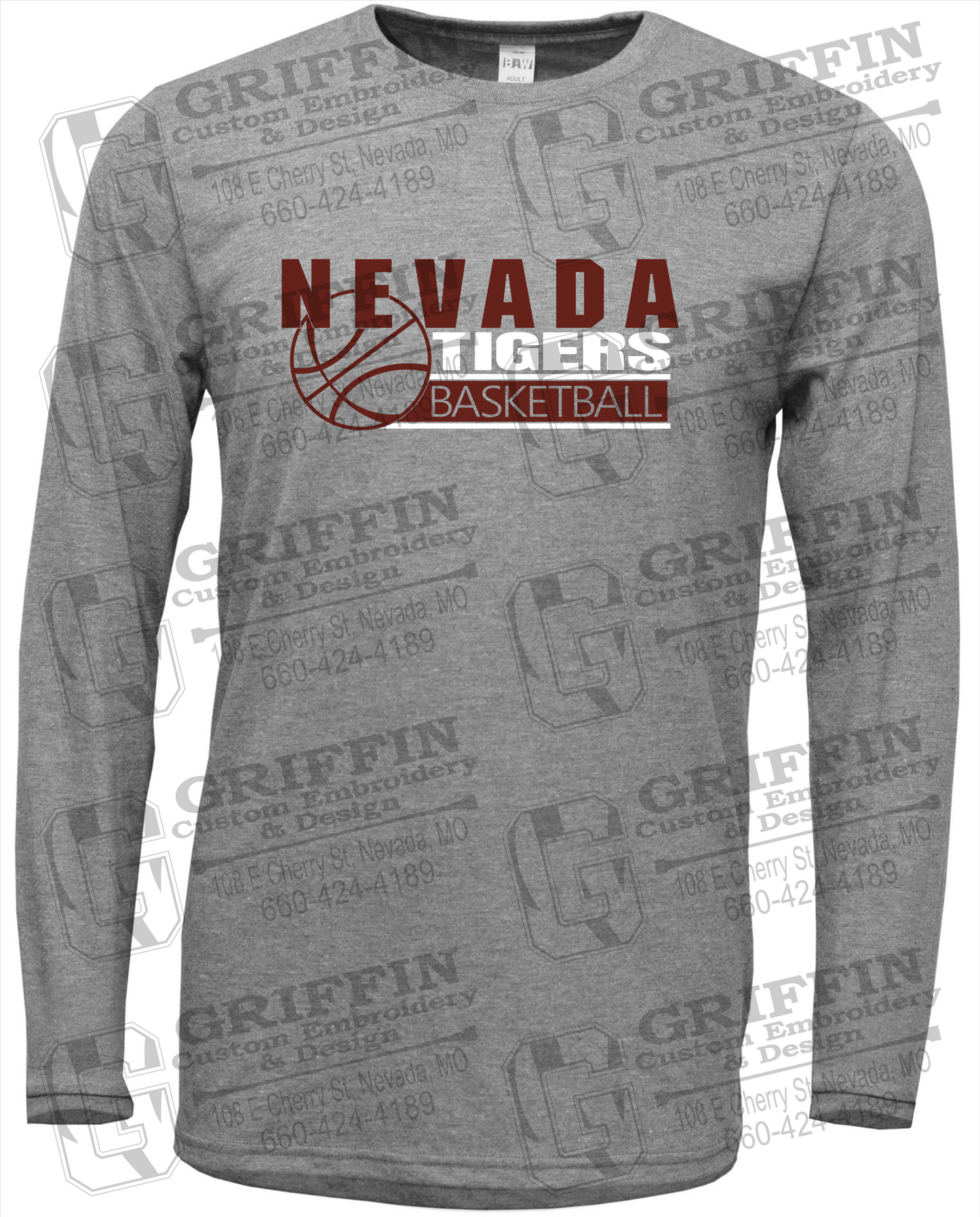 Soft-Tek Long Sleeve T-Shirt - Basketball - Nevada Tigers 24-I