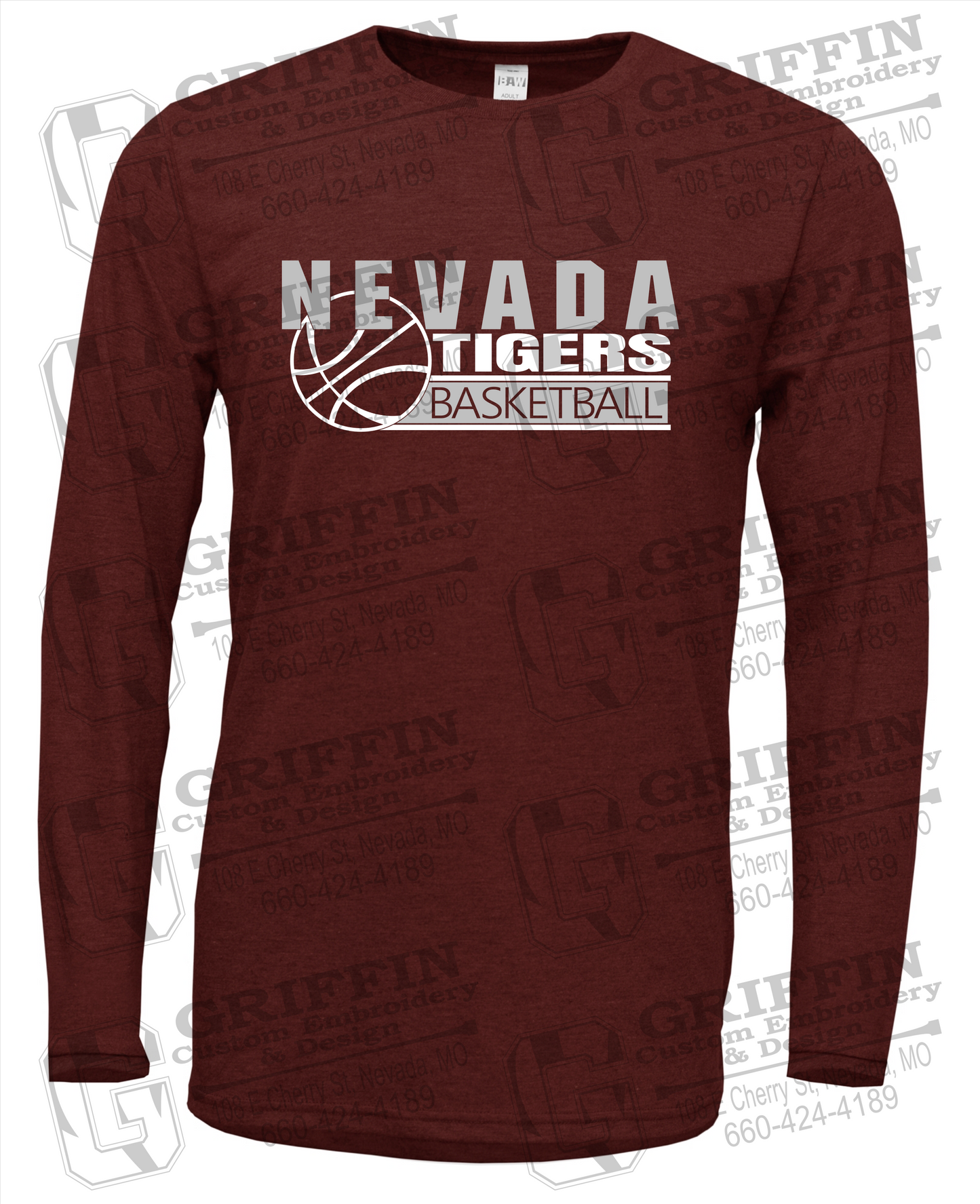Soft-Tek Long Sleeve T-Shirt - Basketball - Nevada Tigers 24-I