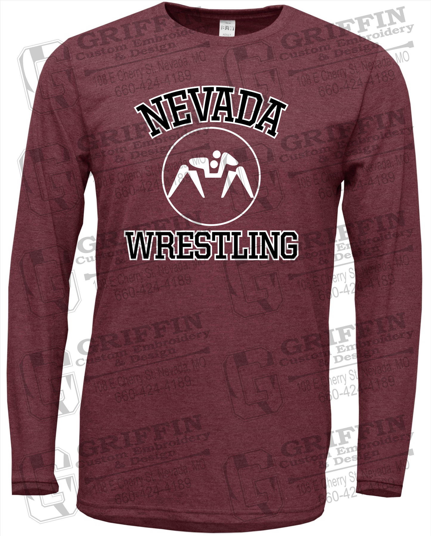 Soft-Tek Long Sleeve T-Shirt - Wrestling - Nevada Tigers 24-J