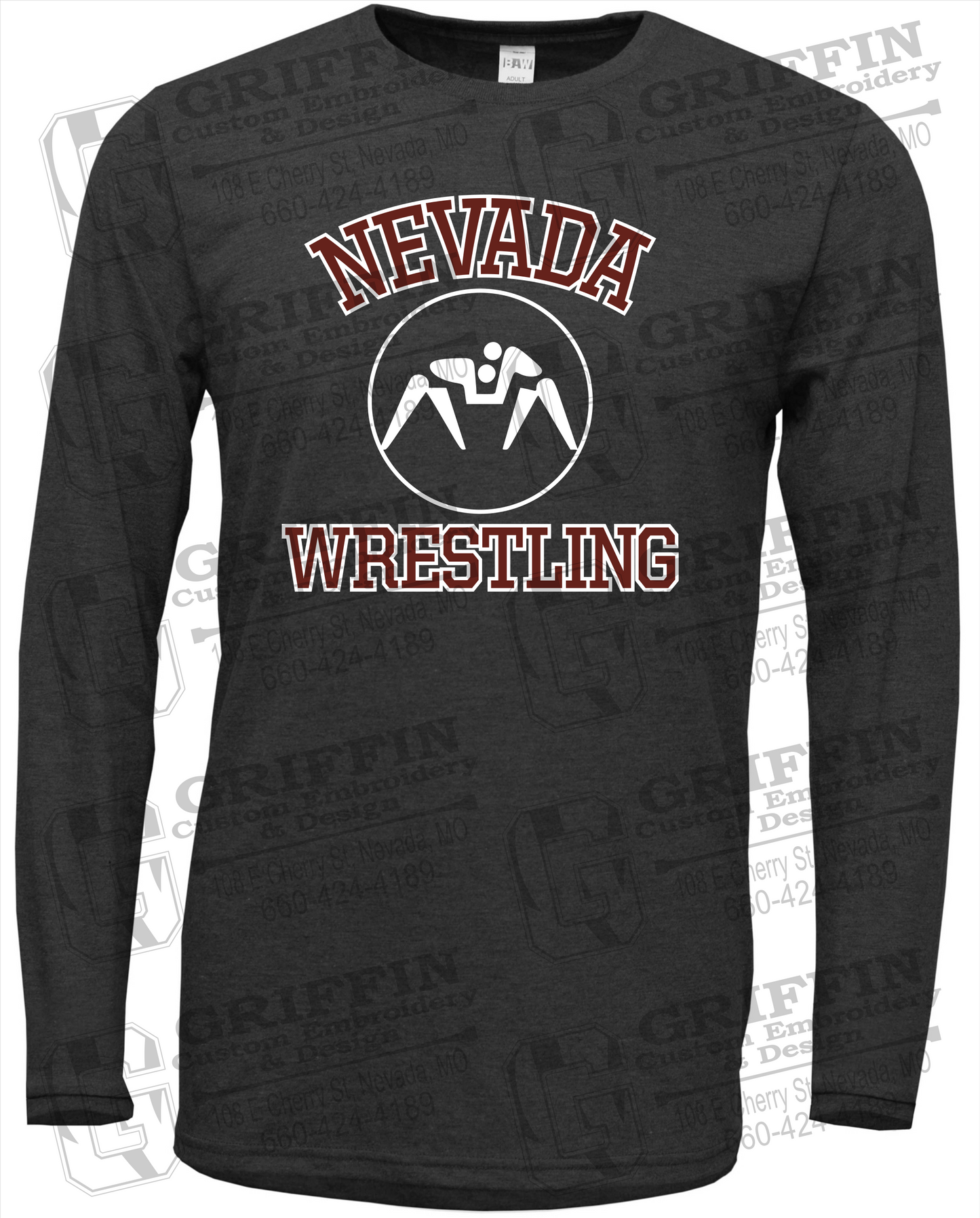 Soft-Tek Long Sleeve T-Shirt - Wrestling - Nevada Tigers 24-J