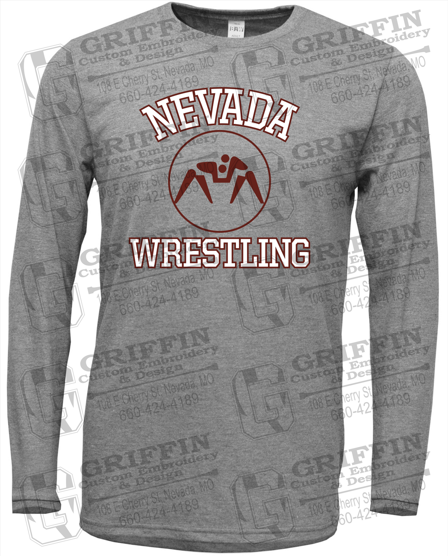 Soft-Tek Long Sleeve T-Shirt - Wrestling - Nevada Tigers 24-J