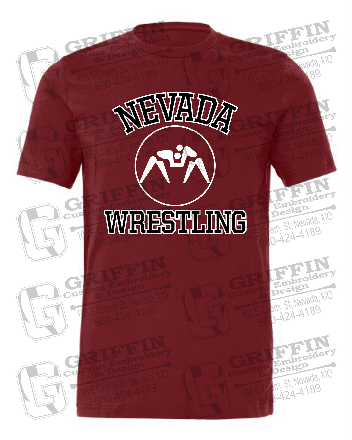Nevada Tigers 24-J 100% Cotton Short Sleeve T-Shirt - Wrestling