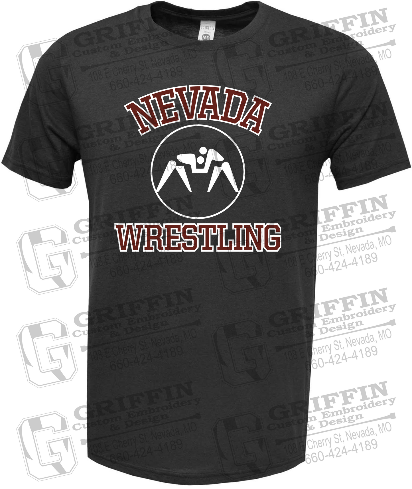 Soft-Tek Short Sleeve T-Shirt - Wrestling - Nevada Tigers 24-J