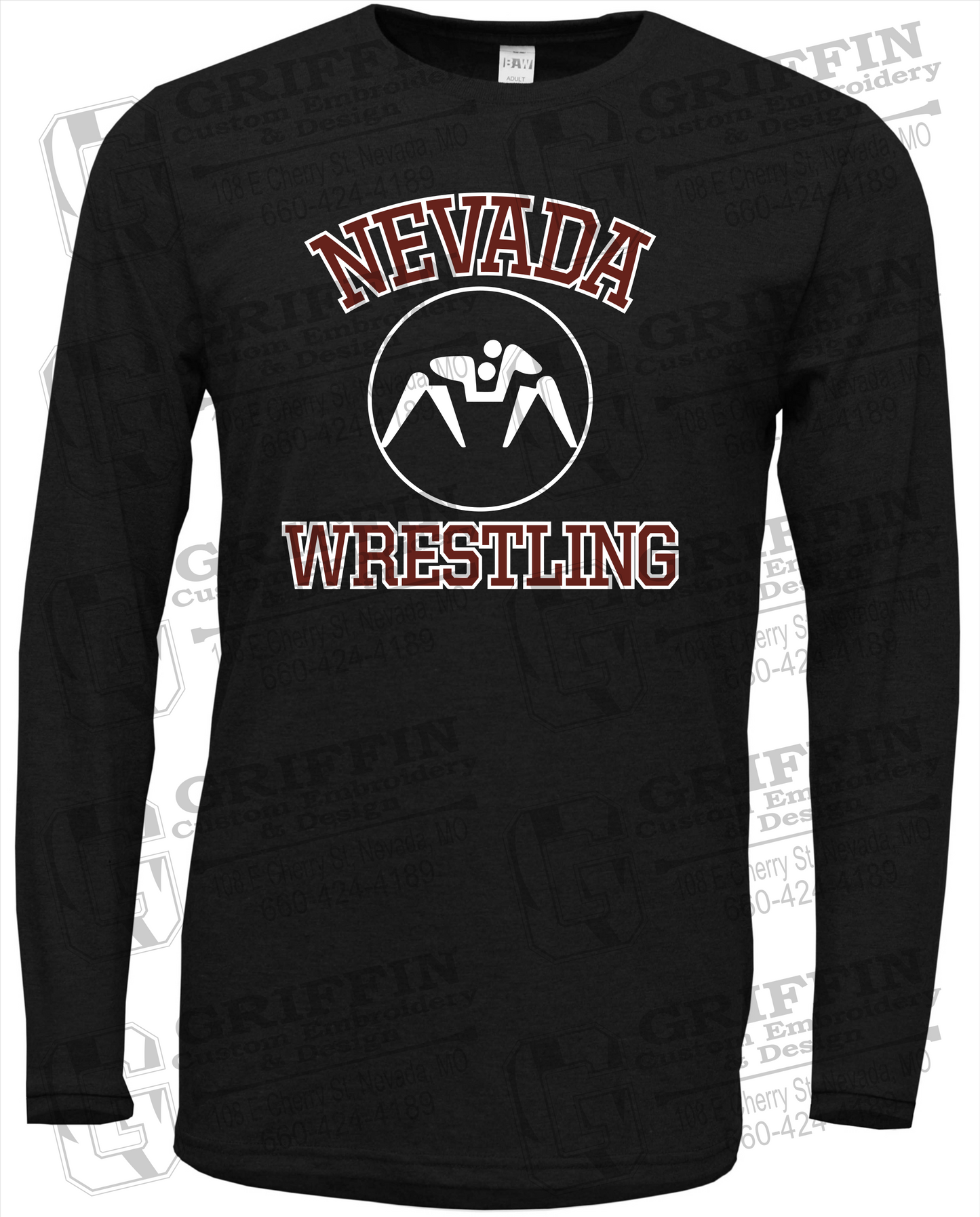 Soft-Tek Long Sleeve T-Shirt - Wrestling - Nevada Tigers 24-J
