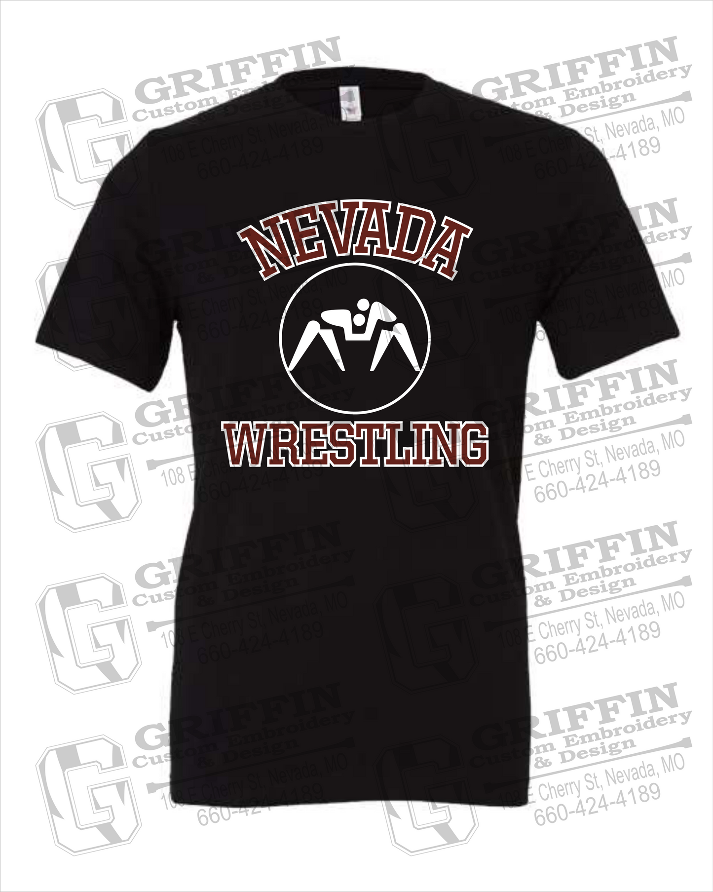 Nevada Tigers 24-J 100% Cotton Short Sleeve T-Shirt - Wrestling