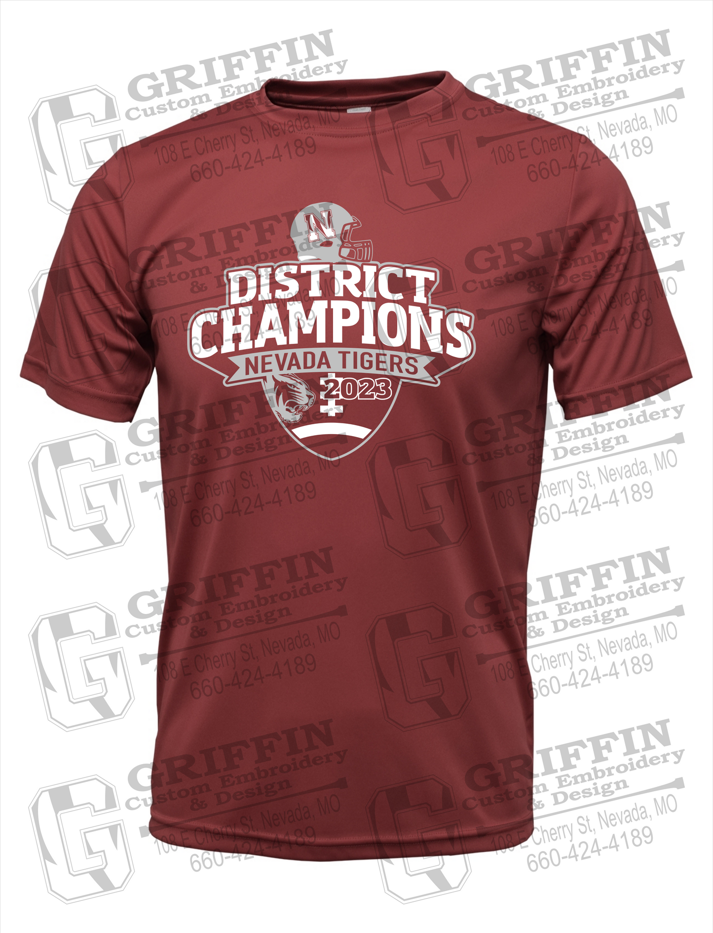 Nevada Tigers 24-L Dry-Fit T-Shirt - Football 2023 District Champions