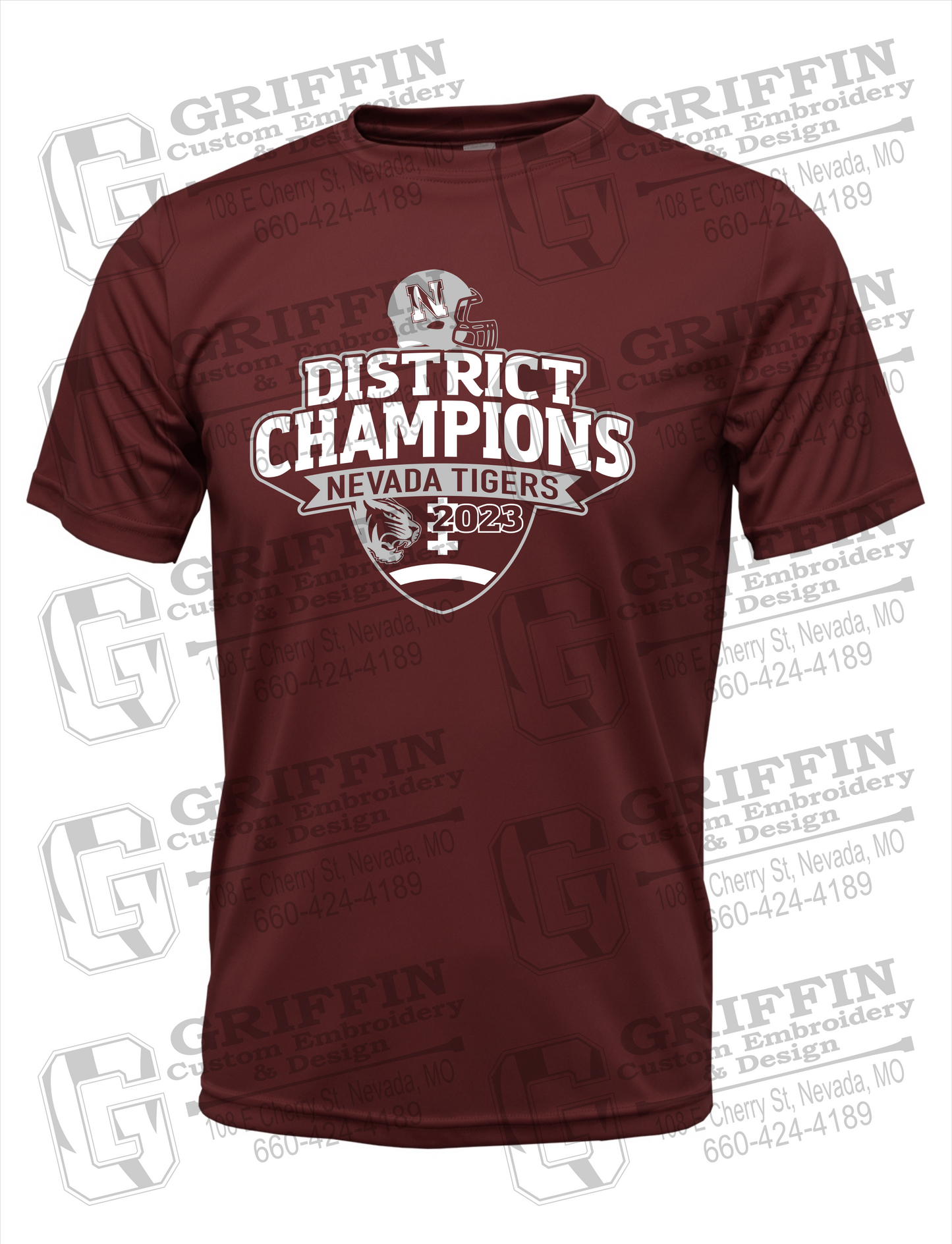 Nevada Tigers 24-L Dry-Fit T-Shirt - Football 2023 District Champions