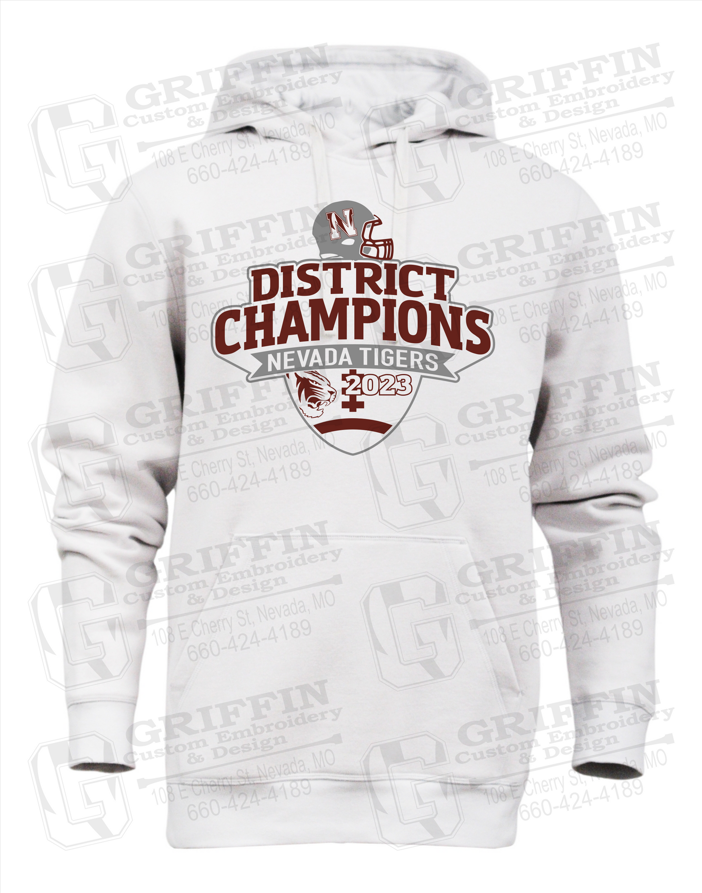 Nevada Tigers 24-L Heavyweight Hoodie - Football 2023 District Champions