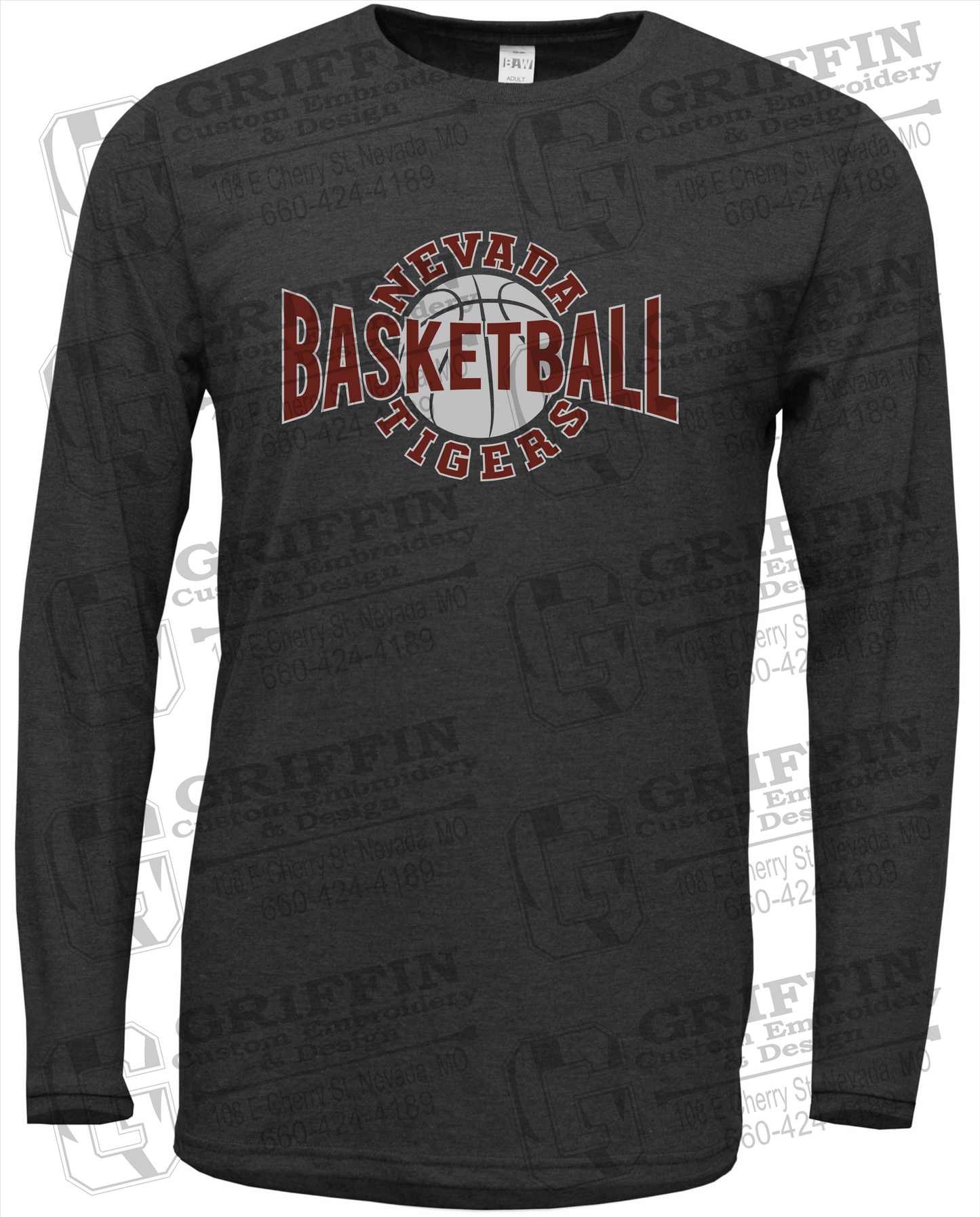 Soft-Tek Long Sleeve T-Shirt - Basketball - Nevada Tigers 24-M
