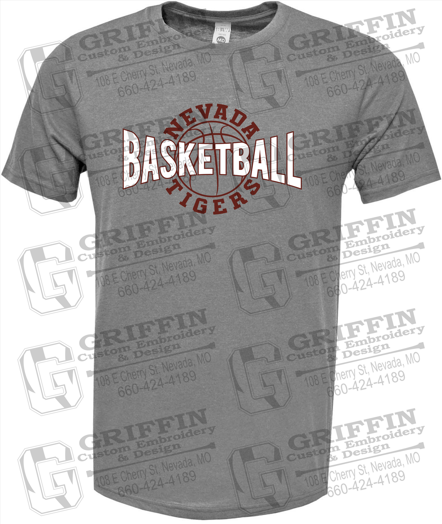 Soft-Tek Short Sleeve T-Shirt - Basketball - Nevada Tigers 24-M