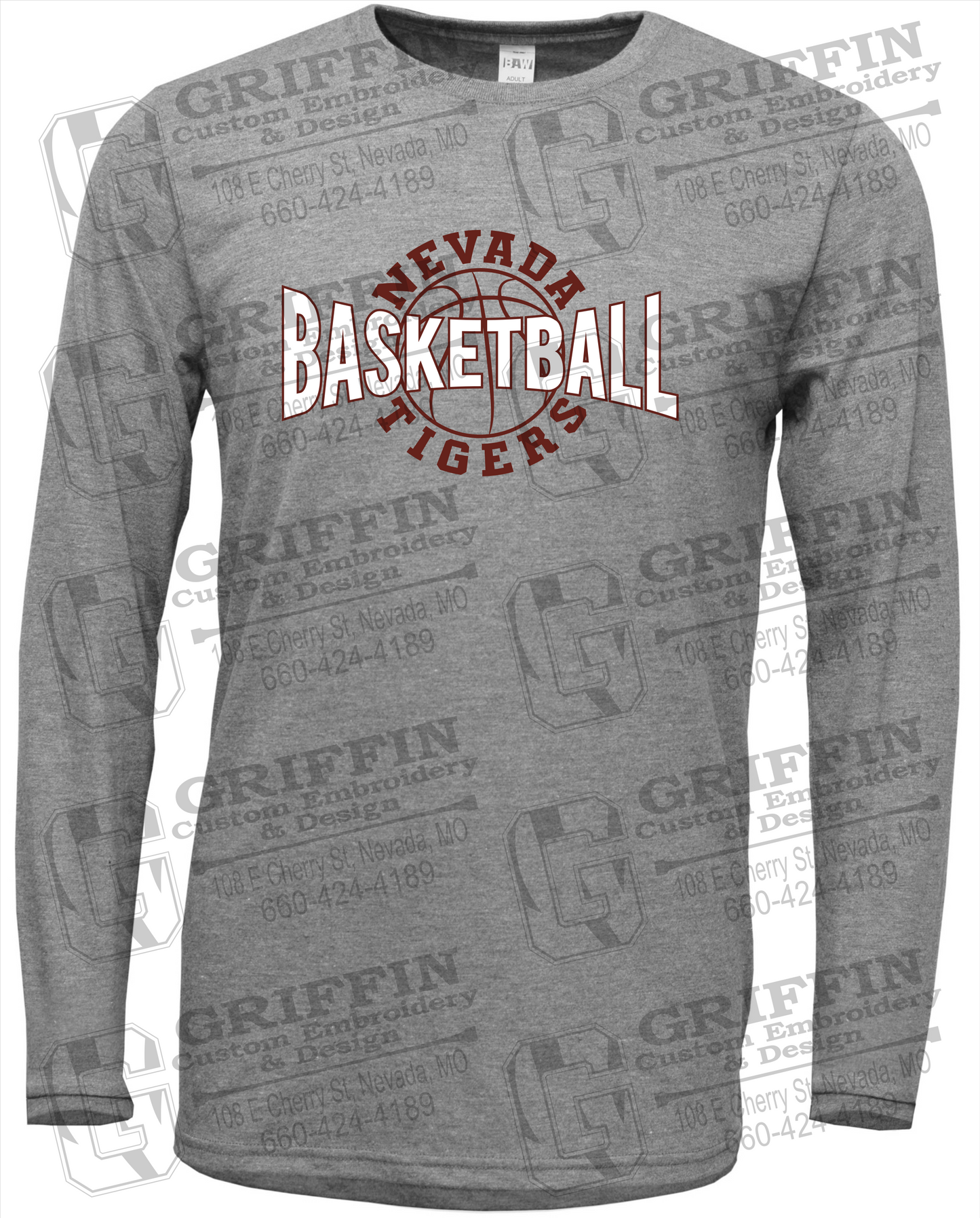 Soft-Tek Long Sleeve T-Shirt - Basketball - Nevada Tigers 24-M
