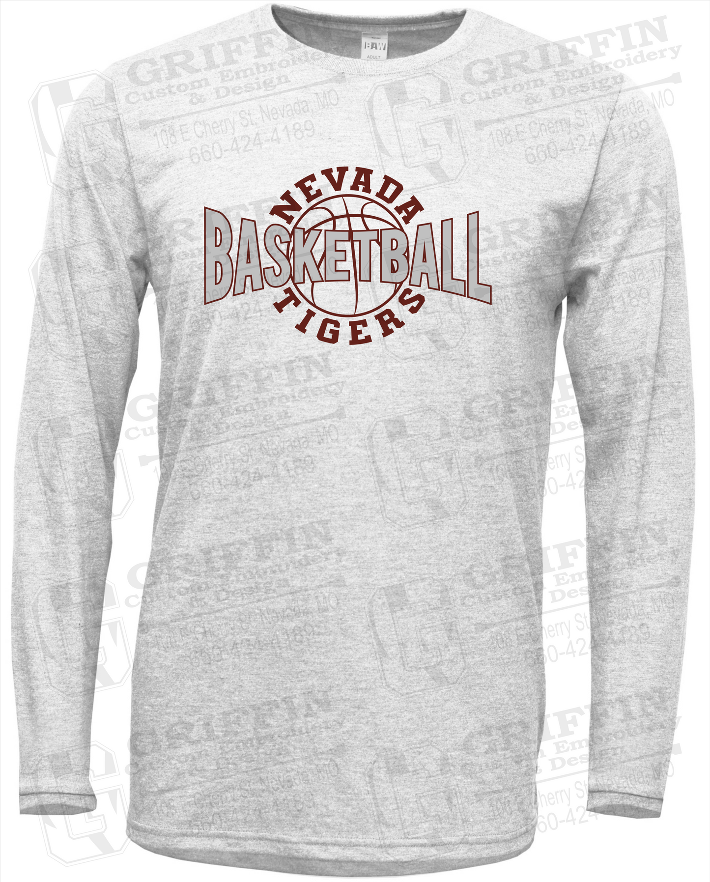 Soft-Tek Long Sleeve T-Shirt - Basketball - Nevada Tigers 24-M