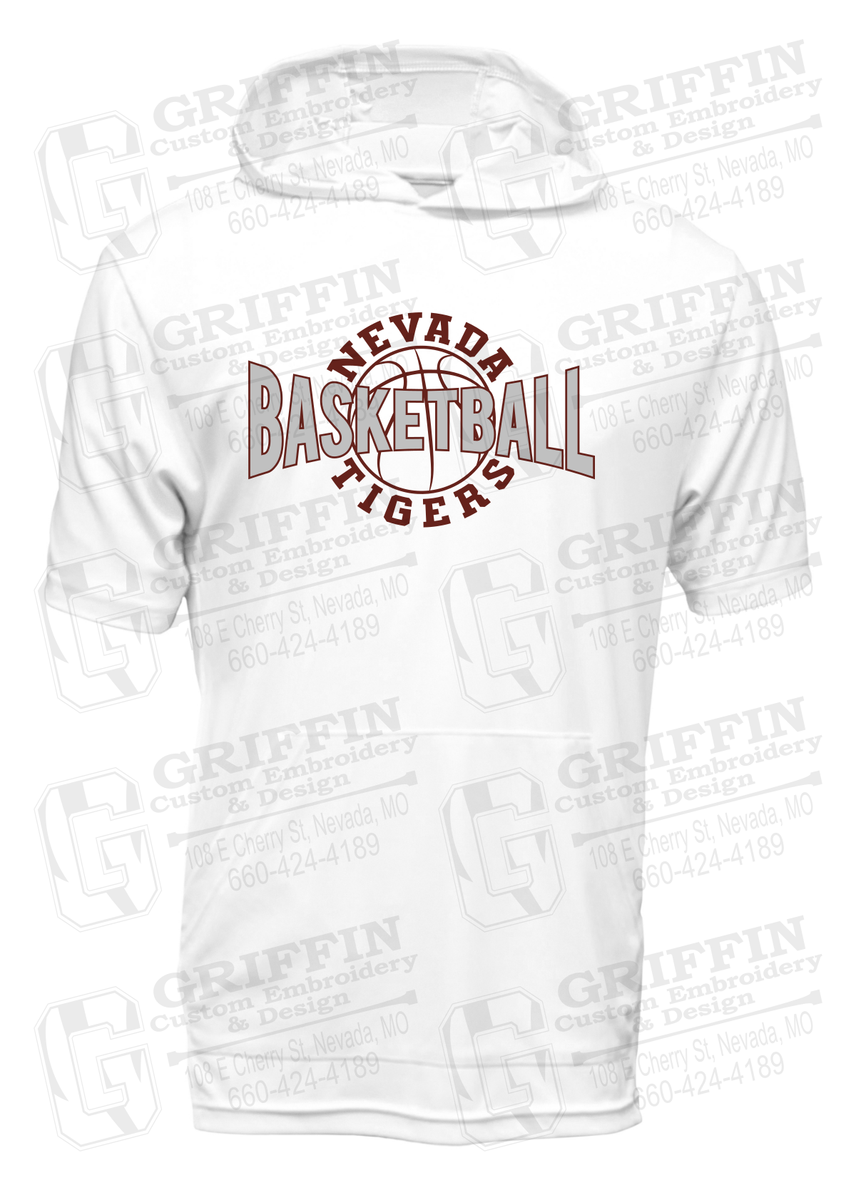 Dry-Fit Short Sleeve T-Shirt Hoodie - Basketball - Nevada Tigers 24-M