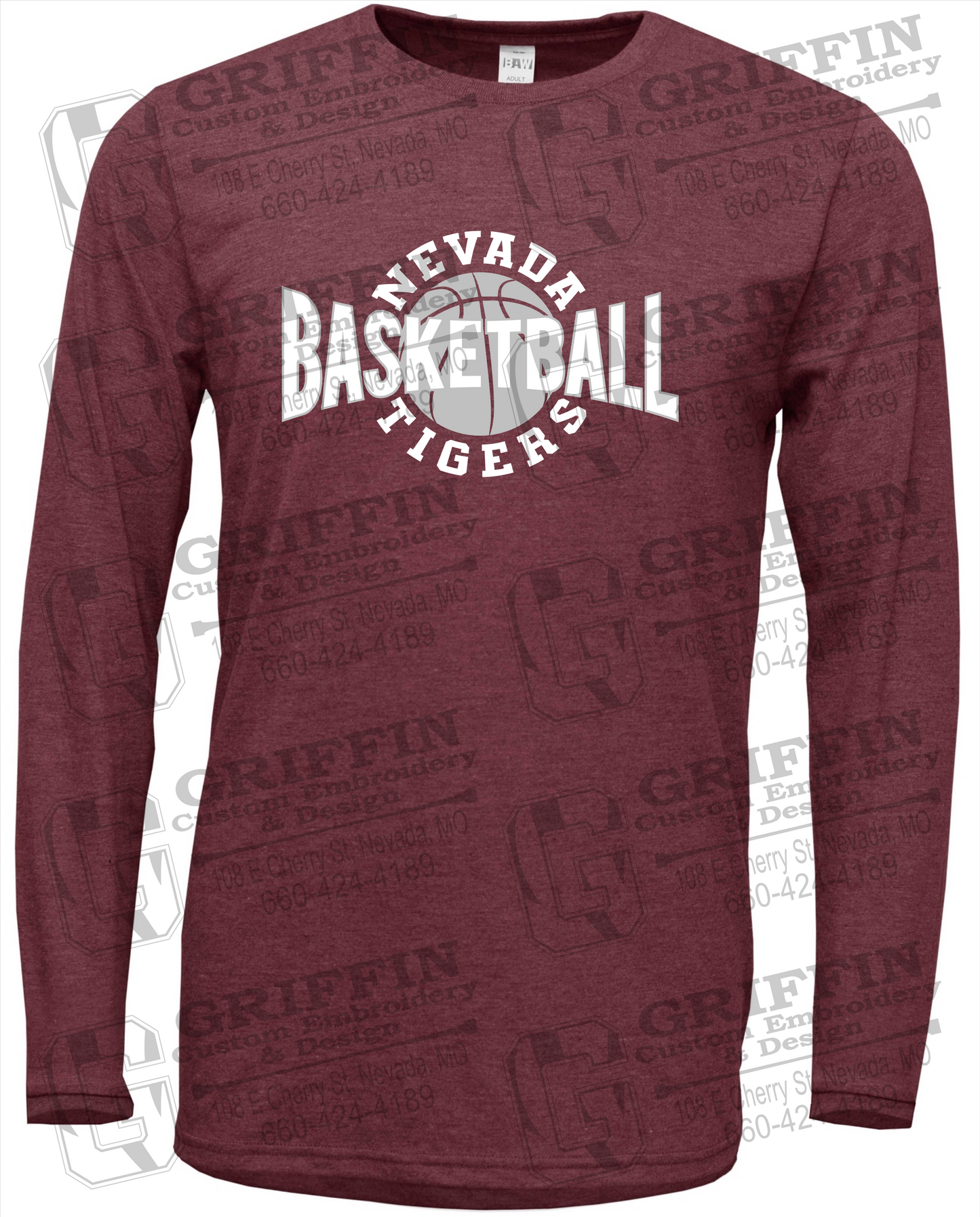 Soft-Tek Long Sleeve T-Shirt - Basketball - Nevada Tigers 24-M
