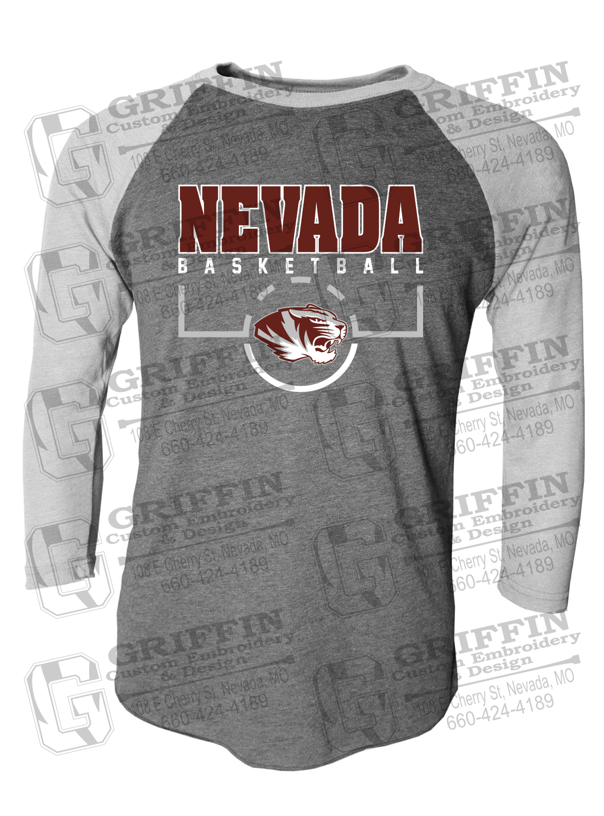 Tri-Blend Raglan Sleeve T-Shirt - Basketball - Nevada Tigers 24-P