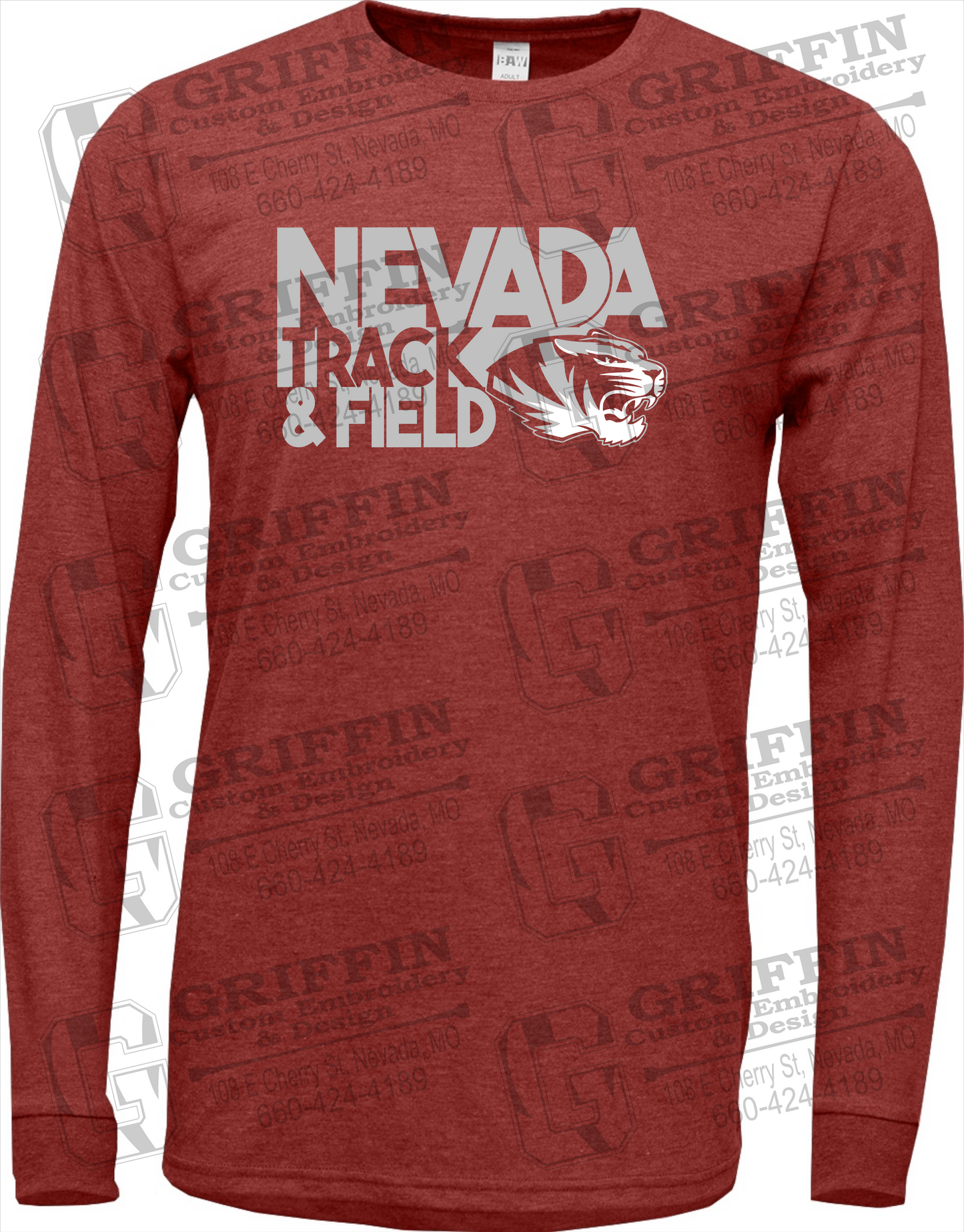 Soft-Tek Long Sleeve T-Shirt - Track & Field - Nevada Tigers 24-Q