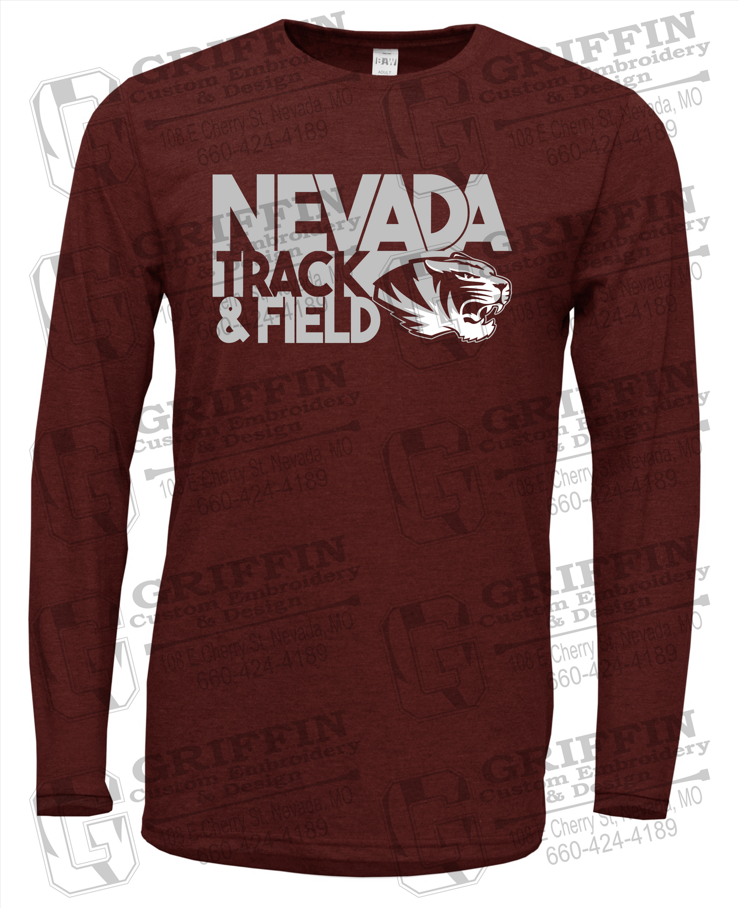 Soft-Tek Long Sleeve T-Shirt - Track & Field - Nevada Tigers 24-Q