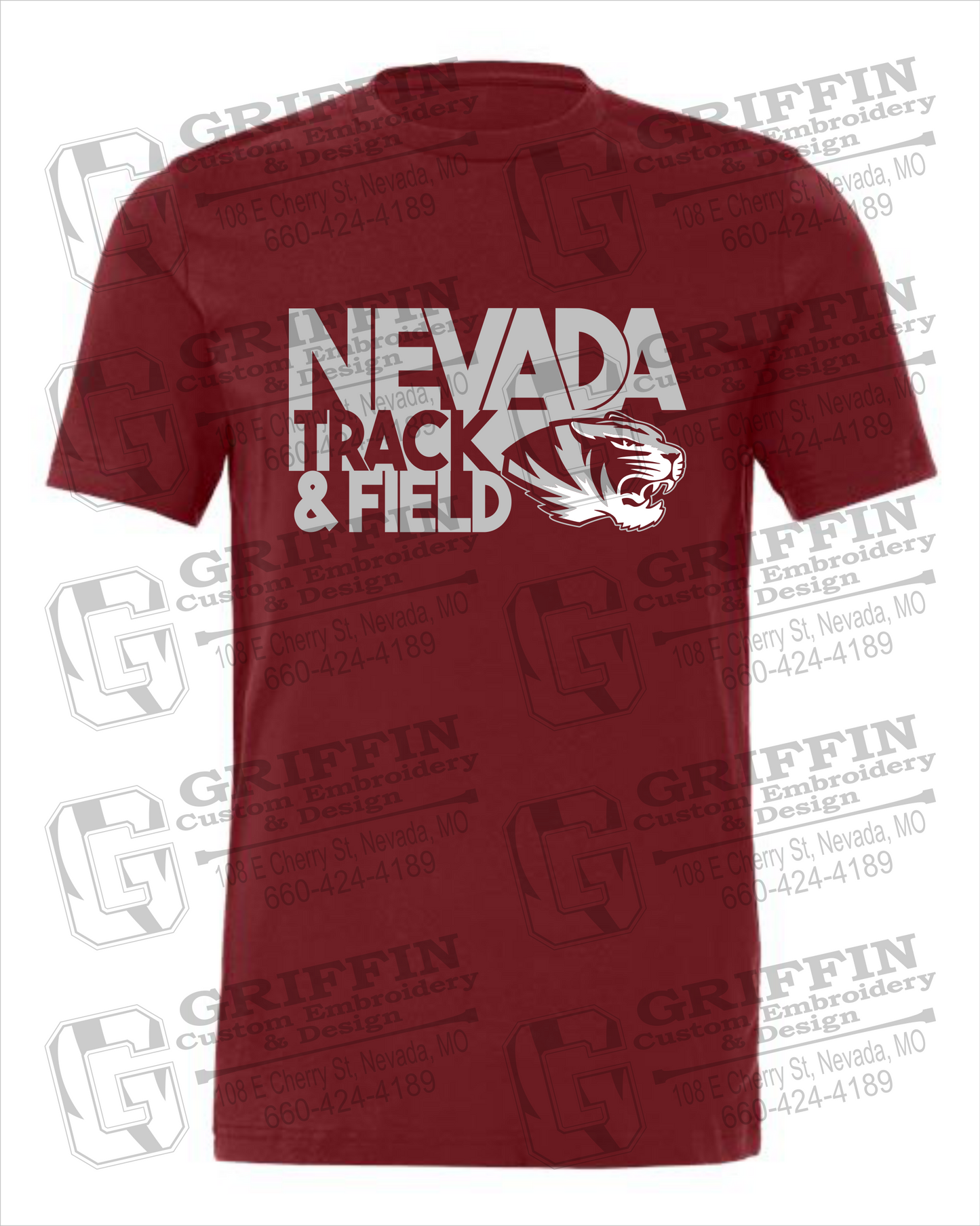 Cotton Short Sleeve T-Shirt - Track & Field - Nevada Tigers 24-Q