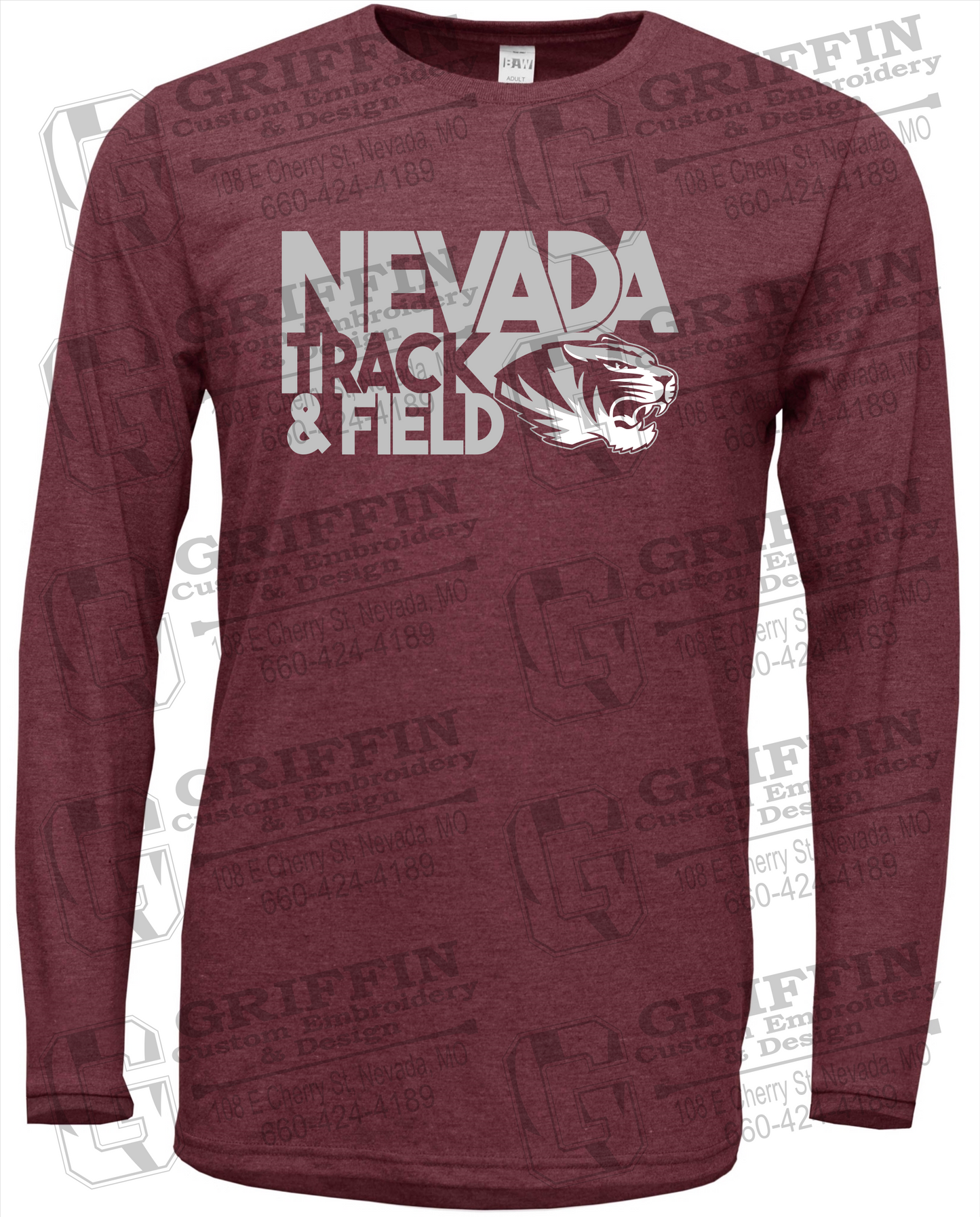 Soft-Tek Long Sleeve T-Shirt - Track & Field - Nevada Tigers 24-Q