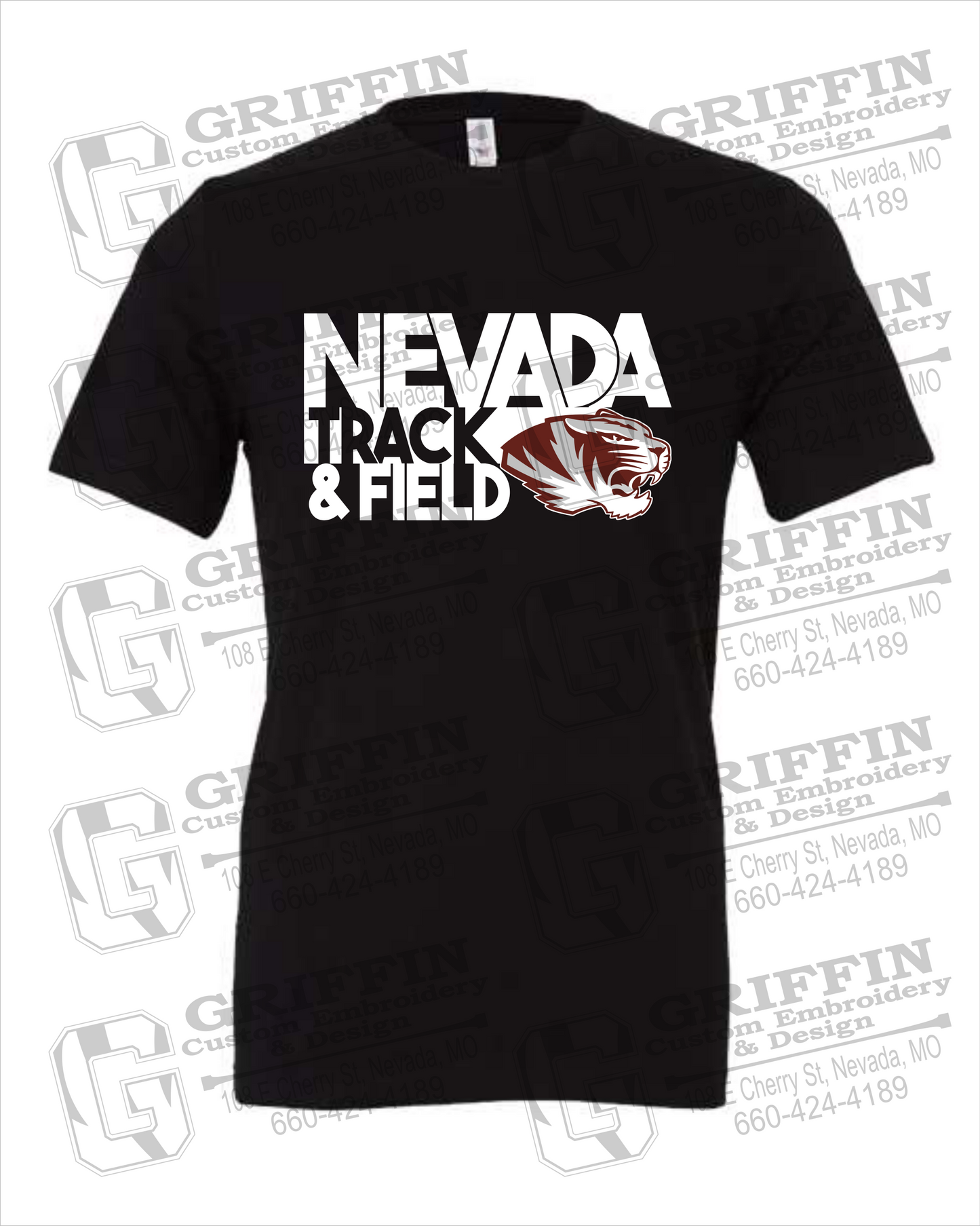 Cotton Short Sleeve T-Shirt - Track & Field - Nevada Tigers 24-Q