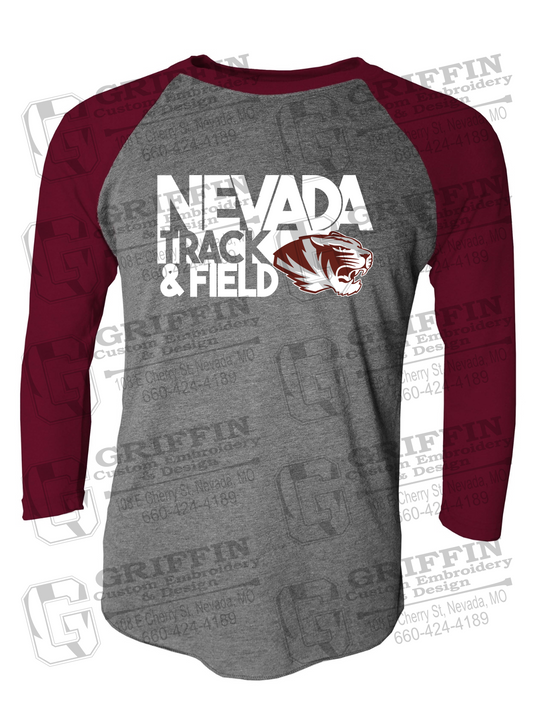 Tri-Blend Raglan Sleeve T-Shirt - Track & Field - Nevada Tigers 24-Q