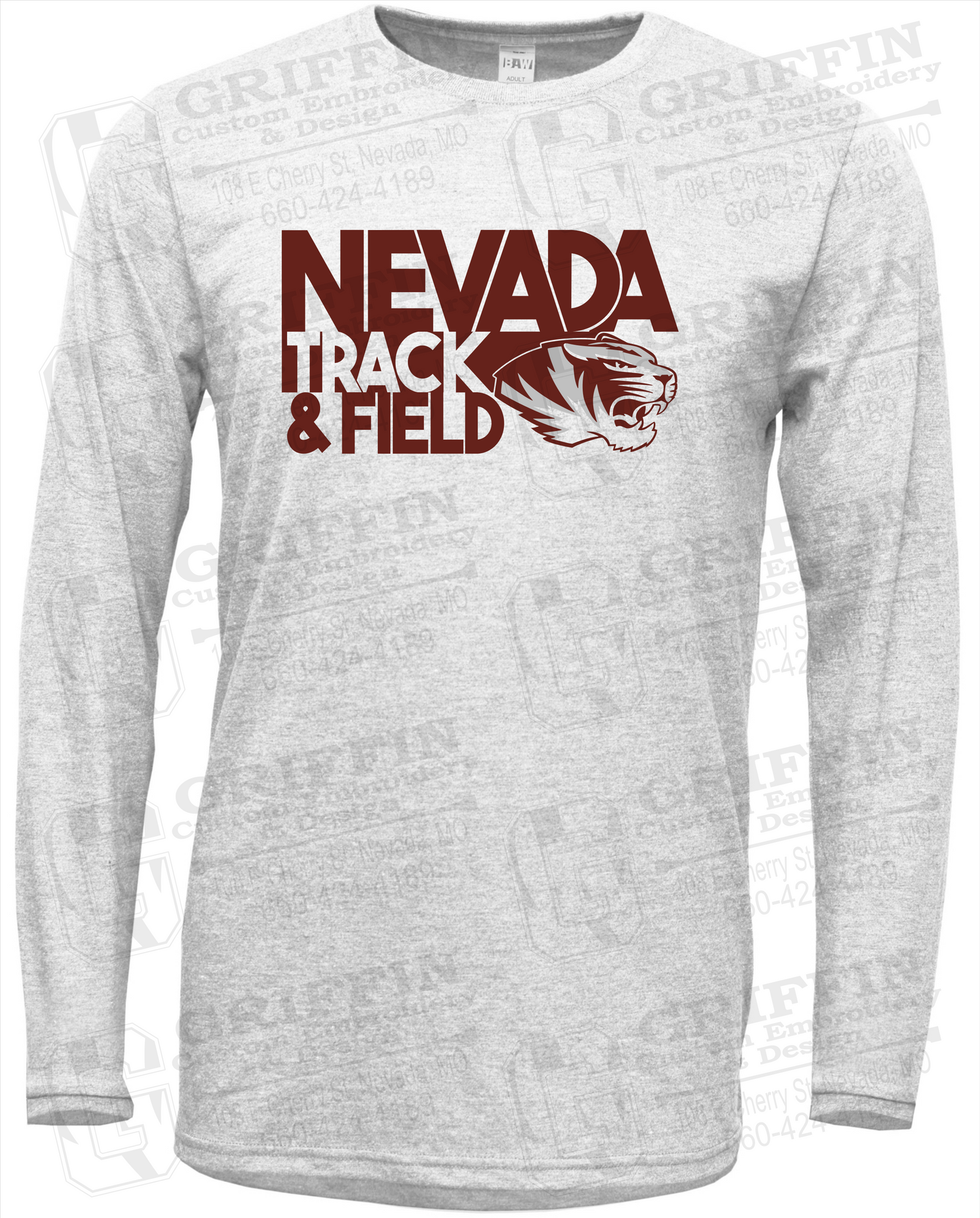 Soft-Tek Long Sleeve T-Shirt - Track & Field - Nevada Tigers 24-Q