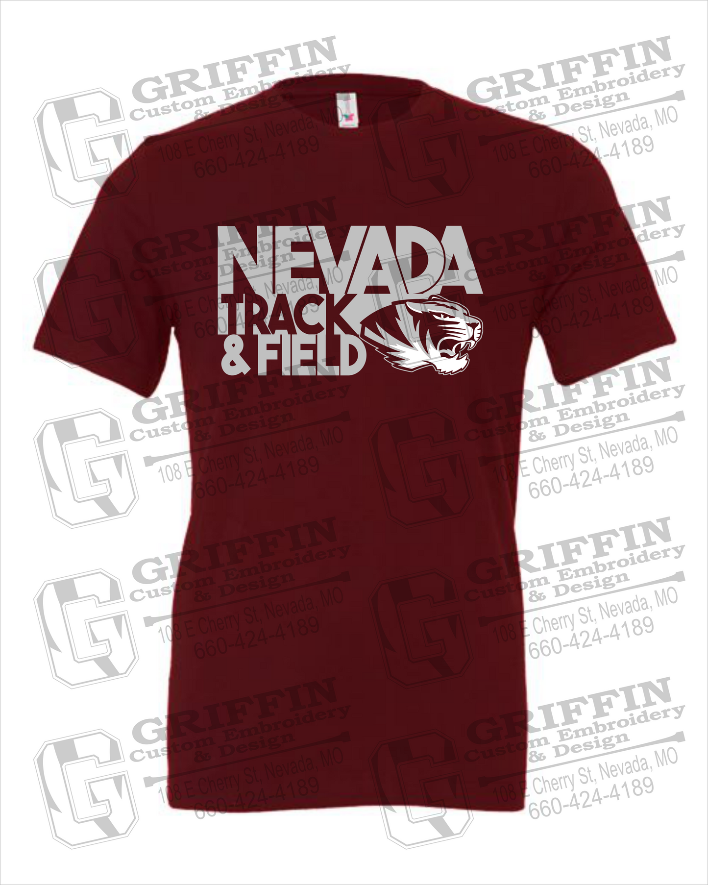 Cotton Short Sleeve T-Shirt - Track & Field - Nevada Tigers 24-Q